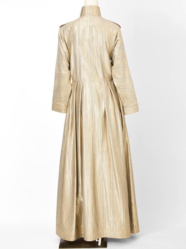 Geoffrey Beene Gold Lame Evening Trench and Pant Ensemble 3