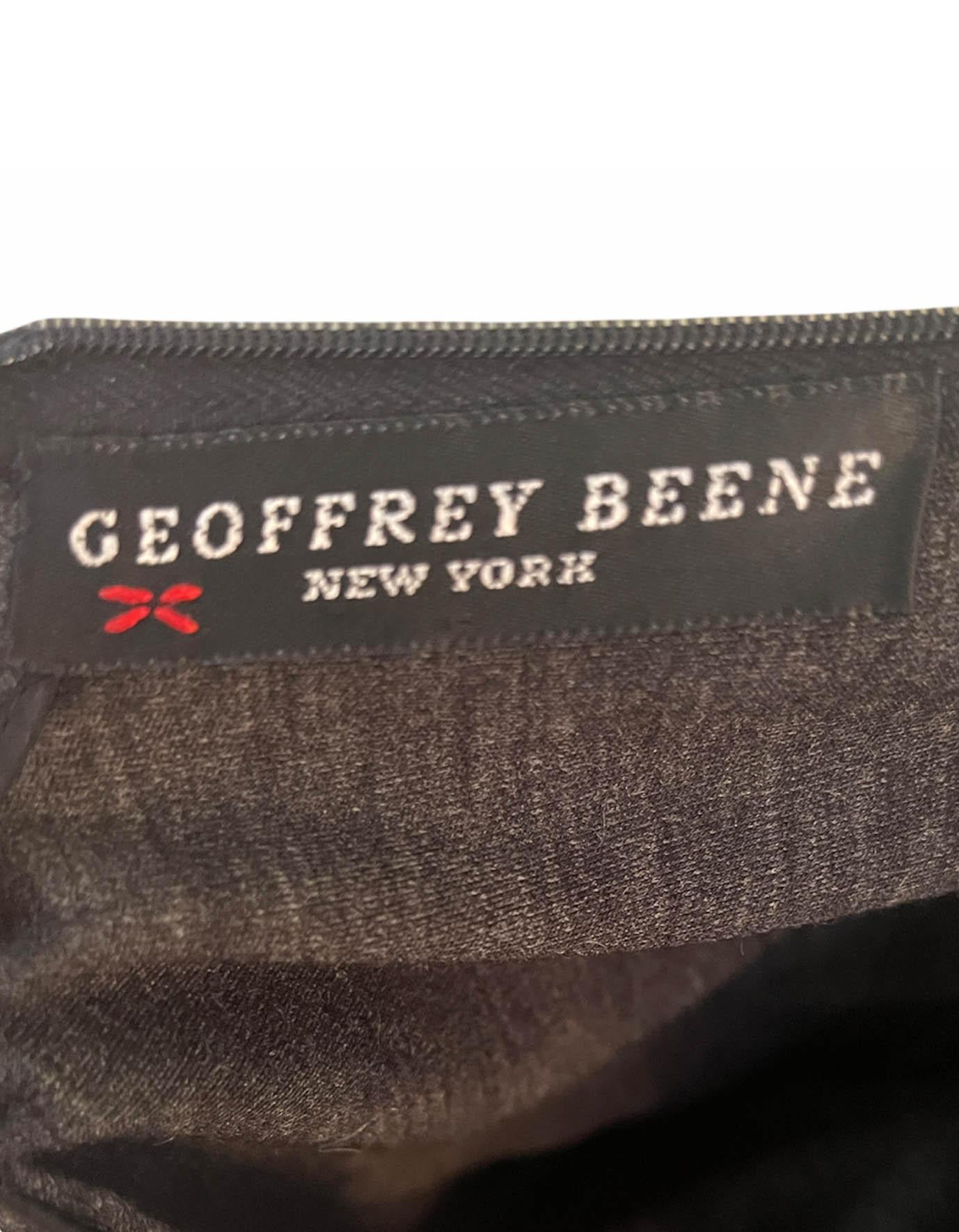 Geoffrey Beene Vestido gris de punto de manga larga con corpiño negro sz S Negro en venta