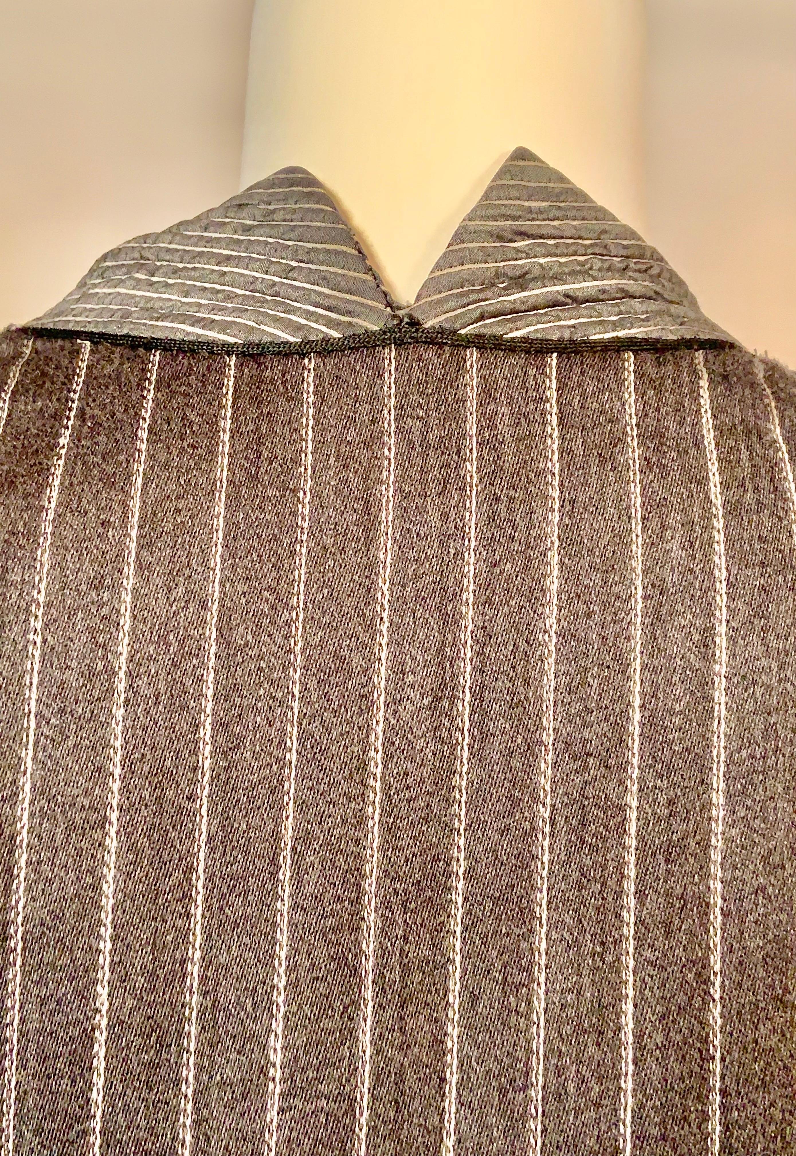Geoffrey Beene Grey Pinstriped Jacket and Grey Wool Skirt  For Sale 5
