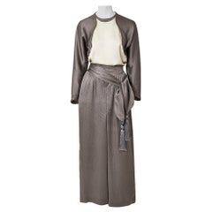 Geoffrey Beene Hammered Satin Palazzo Pant Ensemble