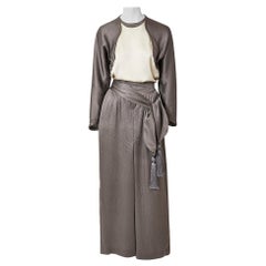 Geoffrey Beene Hammered Satin Palazzo Pant Ensemble 