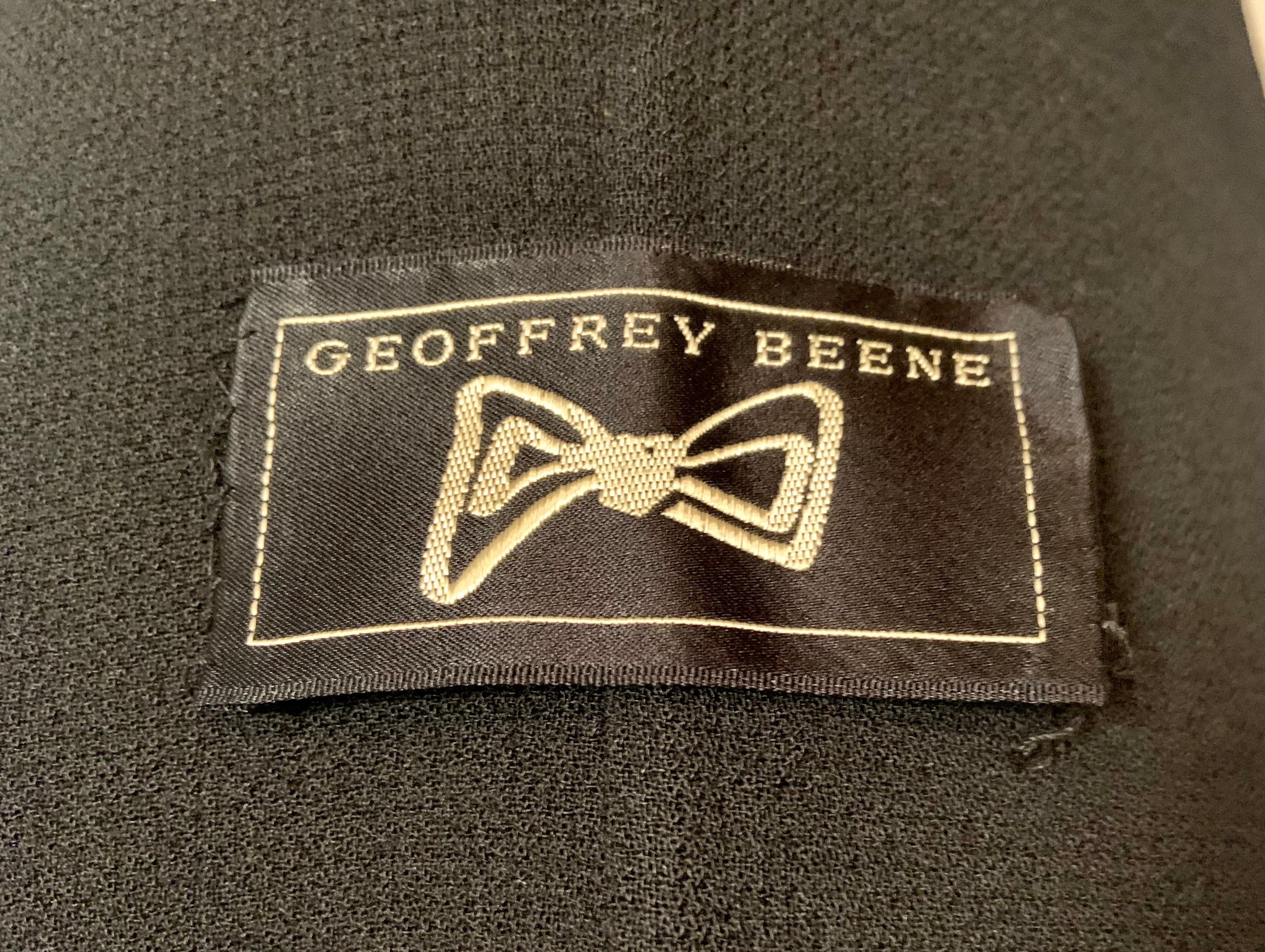 Geoffrey Beene Hooded Black Wool and Satin Maxi Evening Coat 7