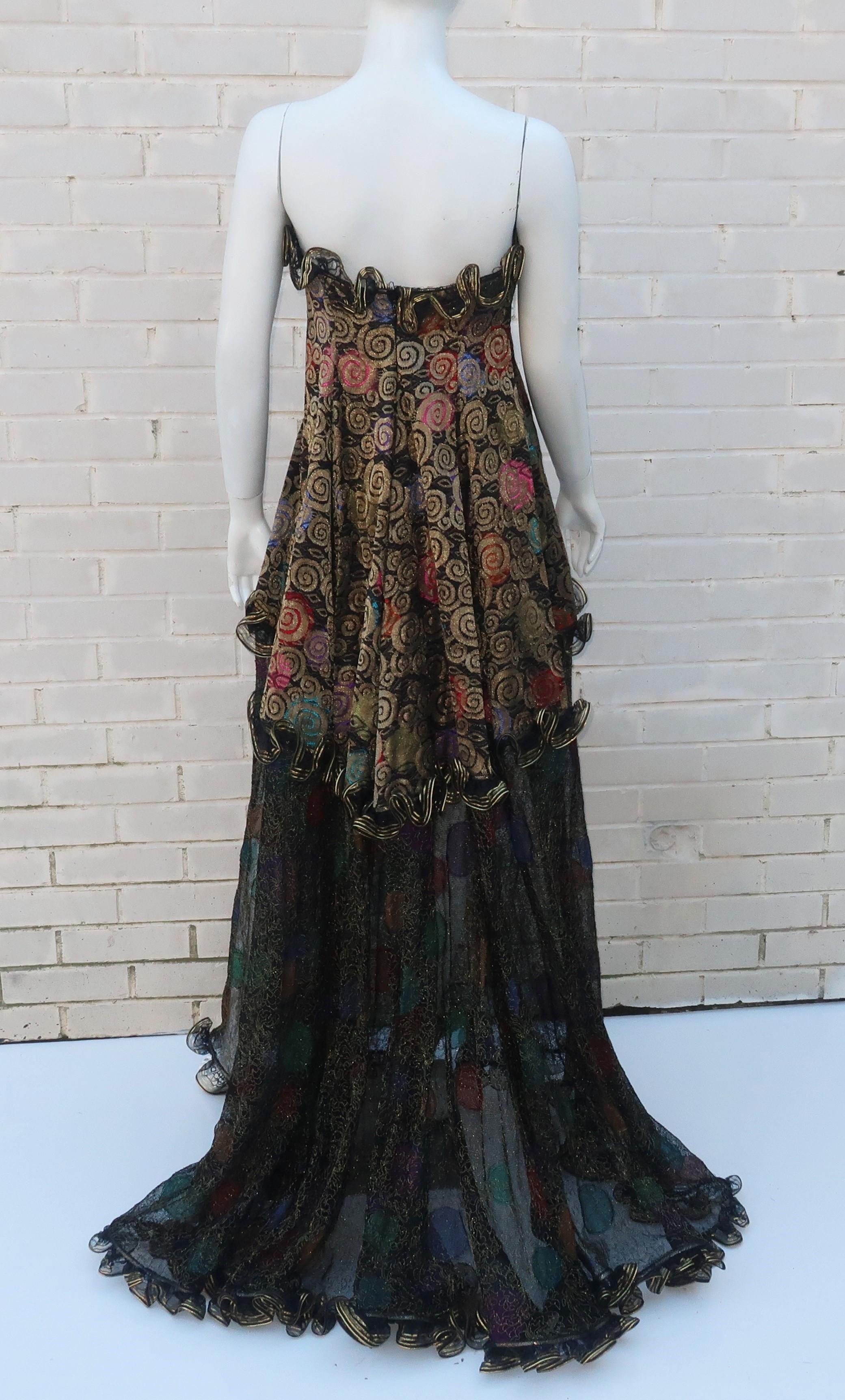 Geoffrey Beene Klimt Inspired Strapless Evening Dress, 1988 6