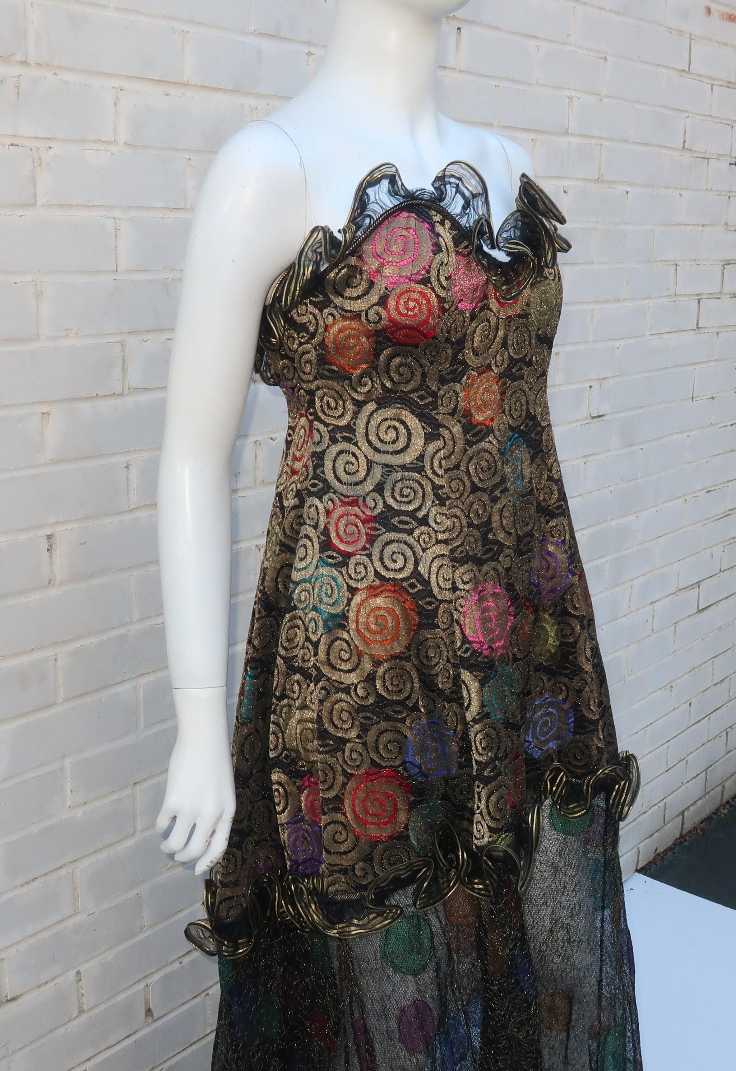 Women's Geoffrey Beene Klimt Inspired Strapless Evening Dress, 1988
