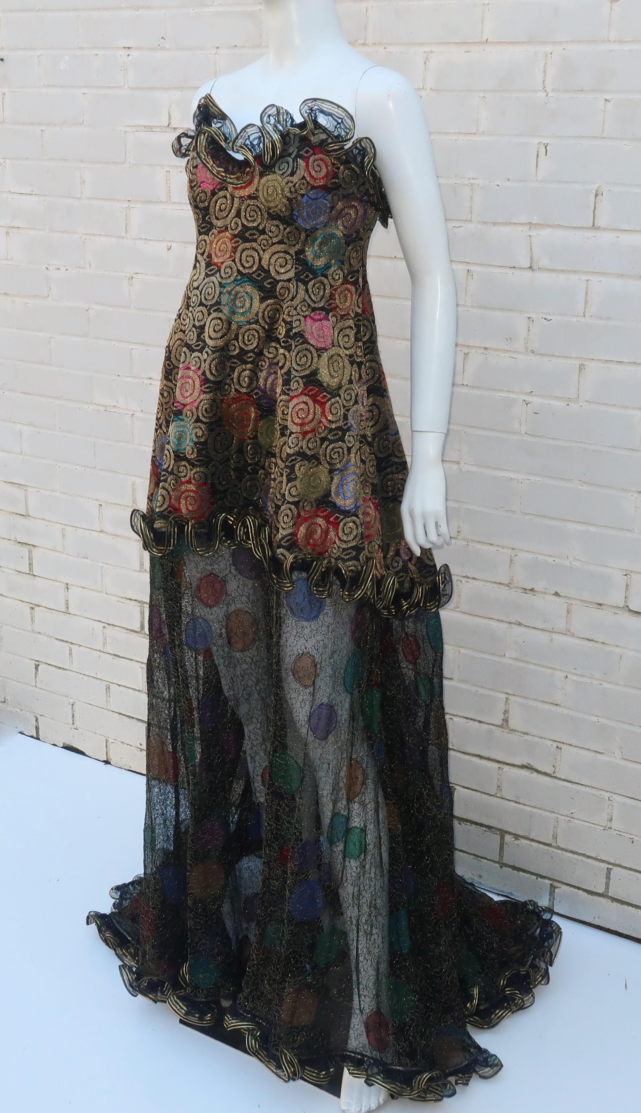 Geoffrey Beene Klimt Inspired Strapless Evening Dress, 1988 2