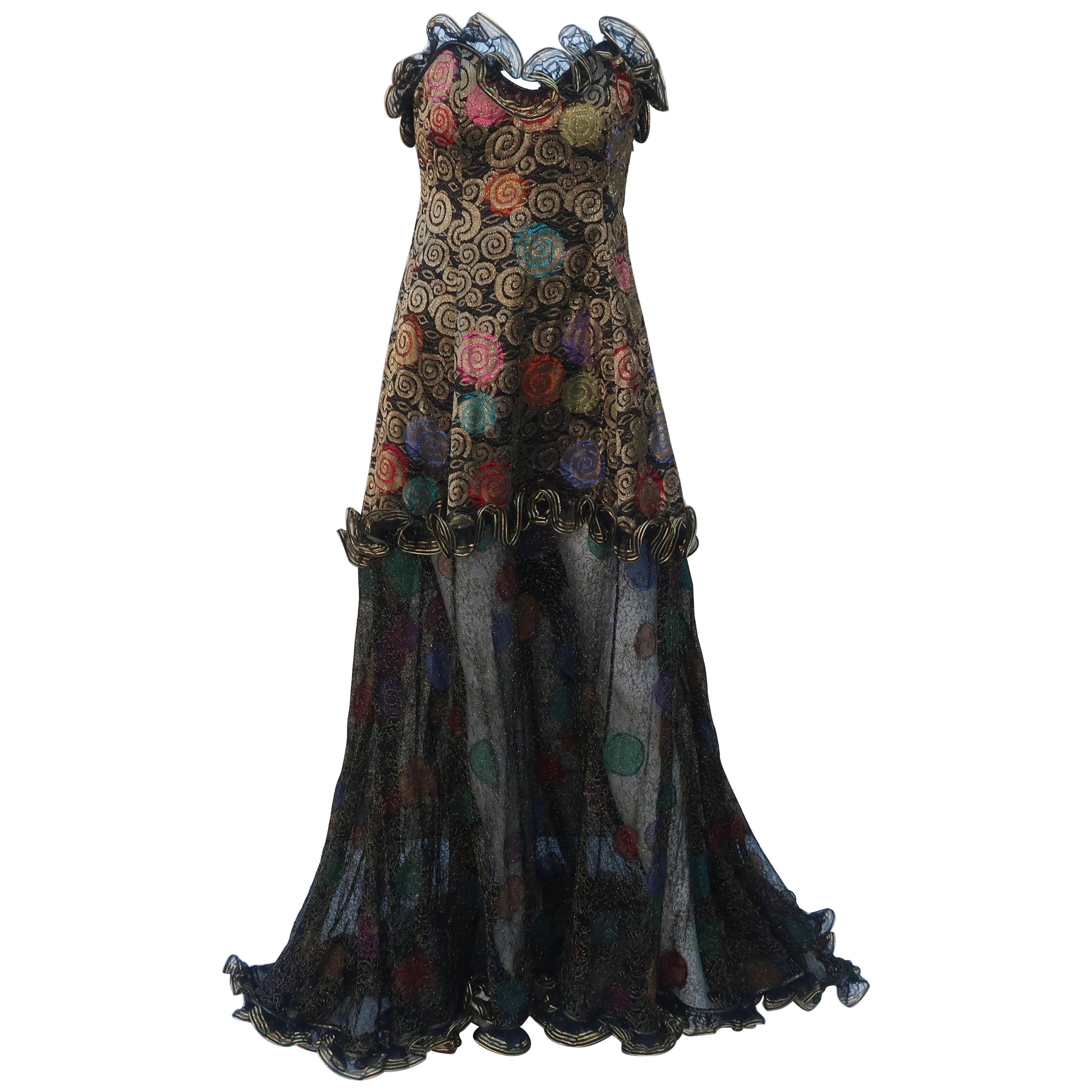 Geoffrey Beene Klimt Inspired Strapless Evening Dress, 1988