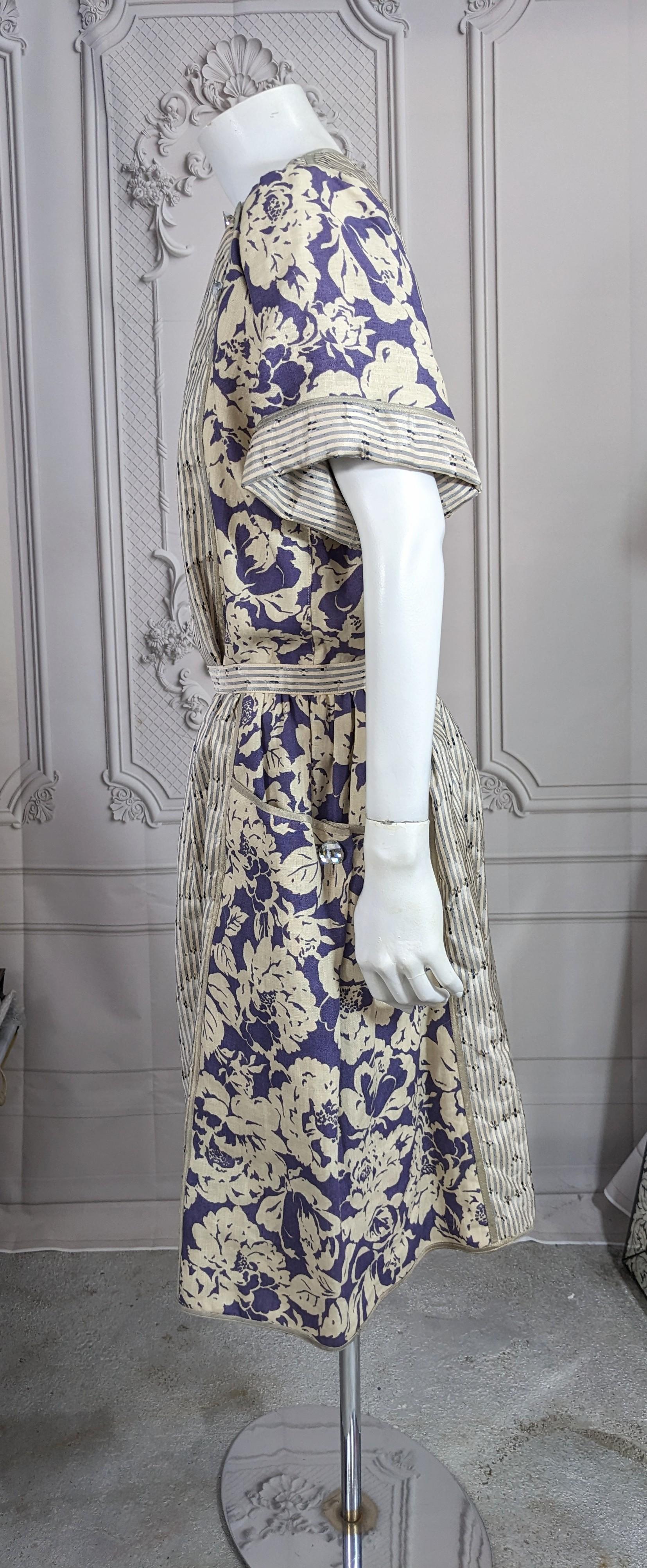 Geoffrey Beene Linen and Silk Taffeta Ensemble In Good Condition For Sale In New York, NY