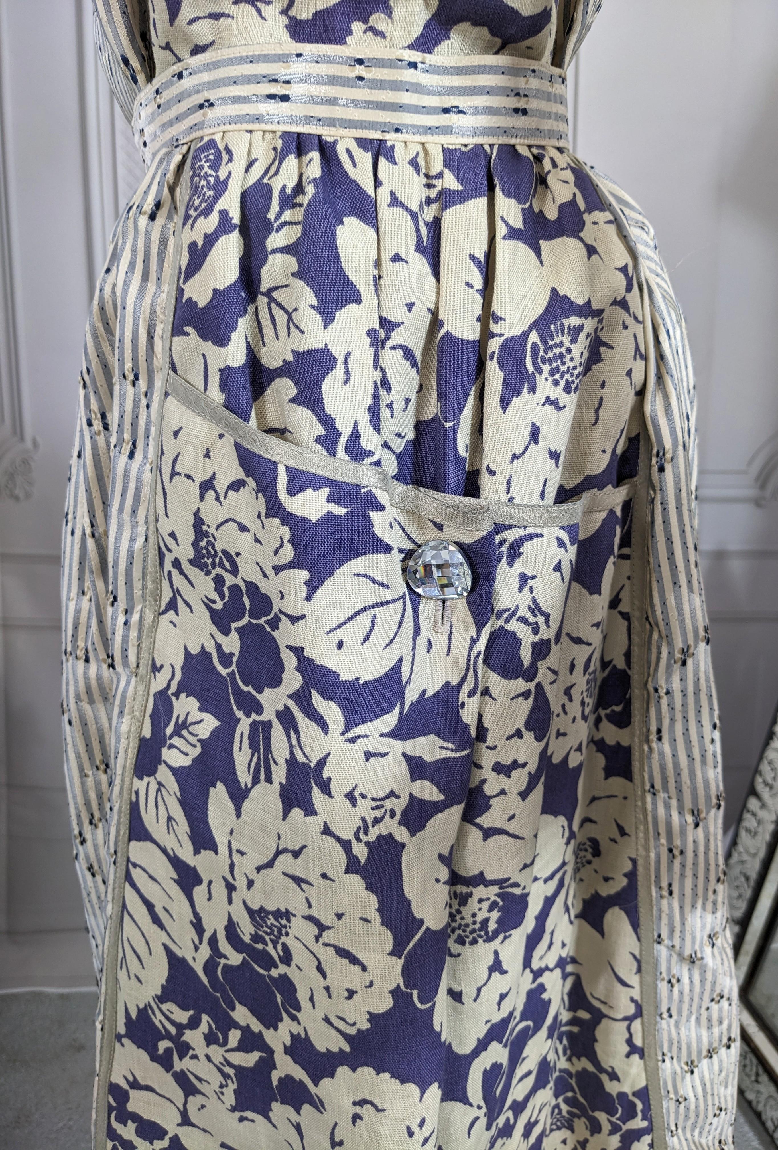 Donna Geoffrey Beene, ensemble in lino e taffetà di seta in vendita
