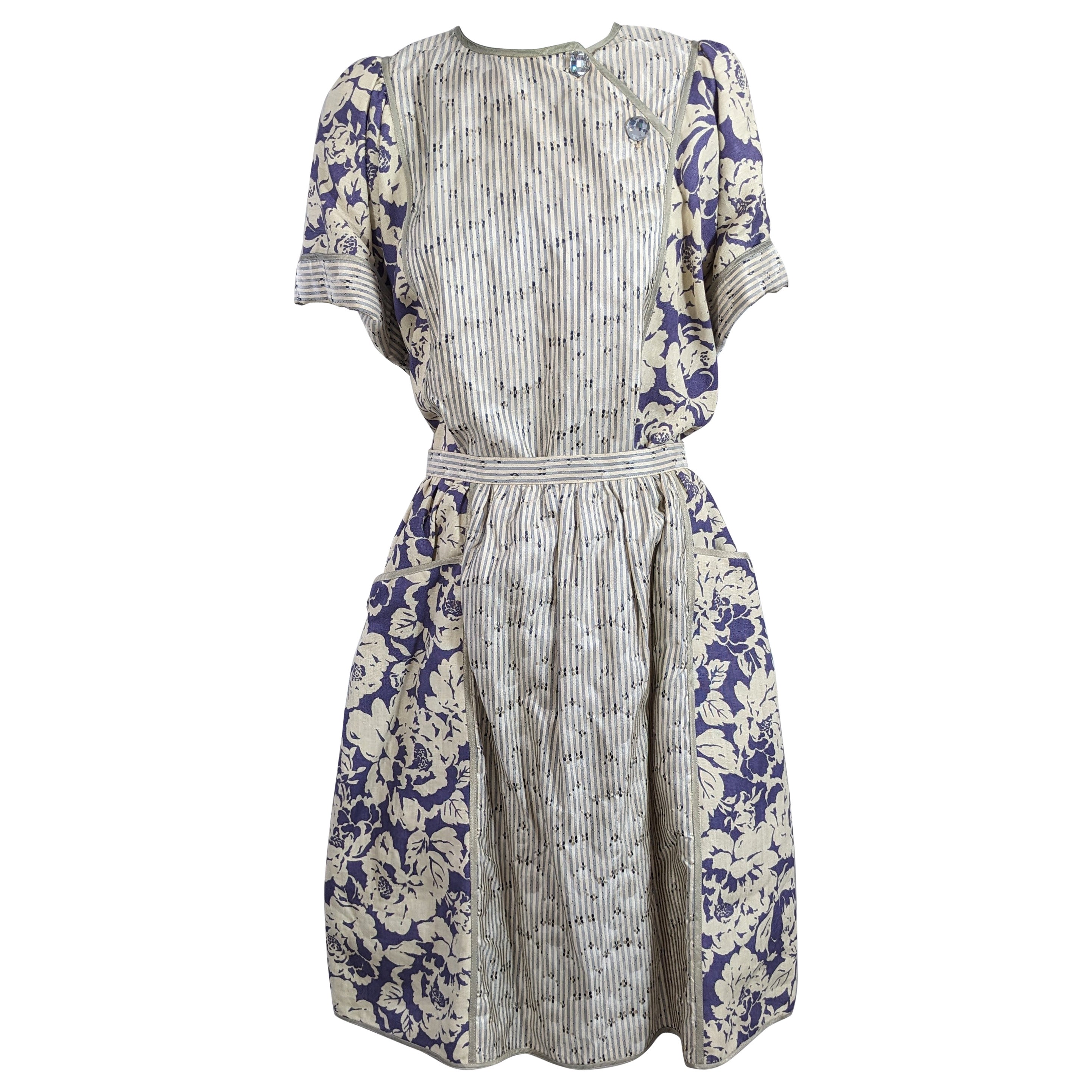 Conjunto Geoffrey Beene de lino y tafetán de seda en venta