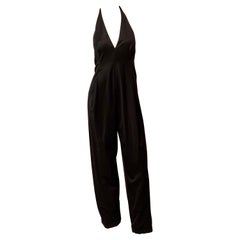 Geoffrey Beene Midnight Blue Halter Jumpsuit with Low Cut Back