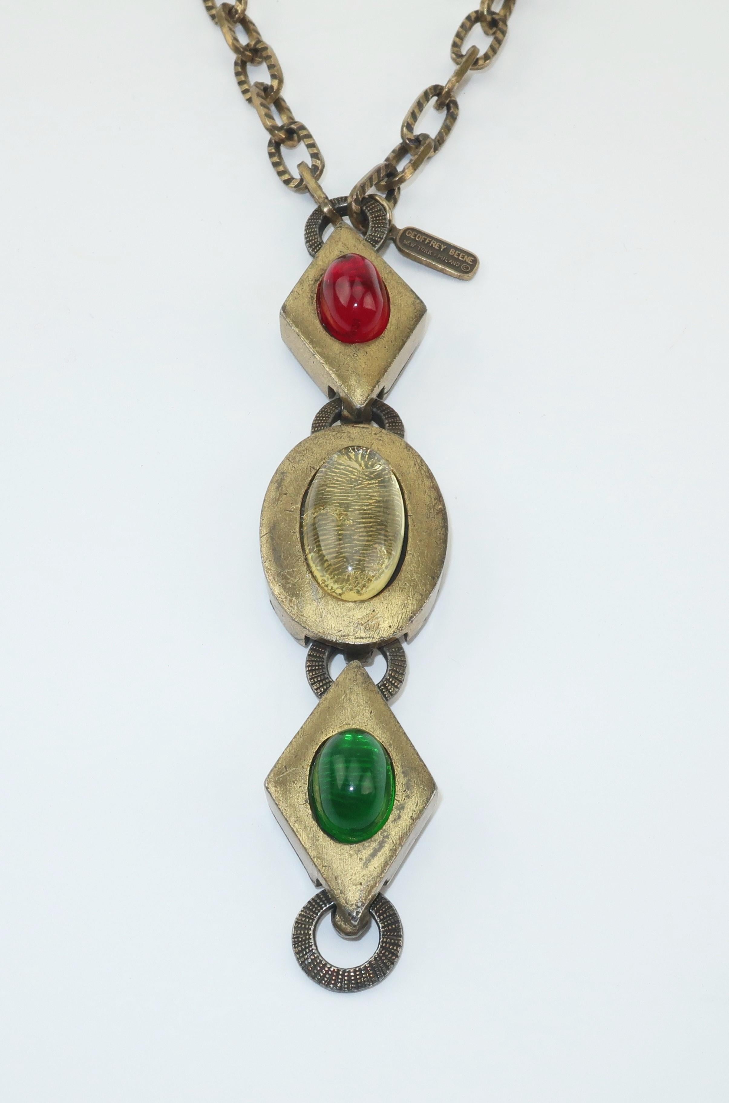Geoffrey Beene Modernist Drop Pendant Necklace 1