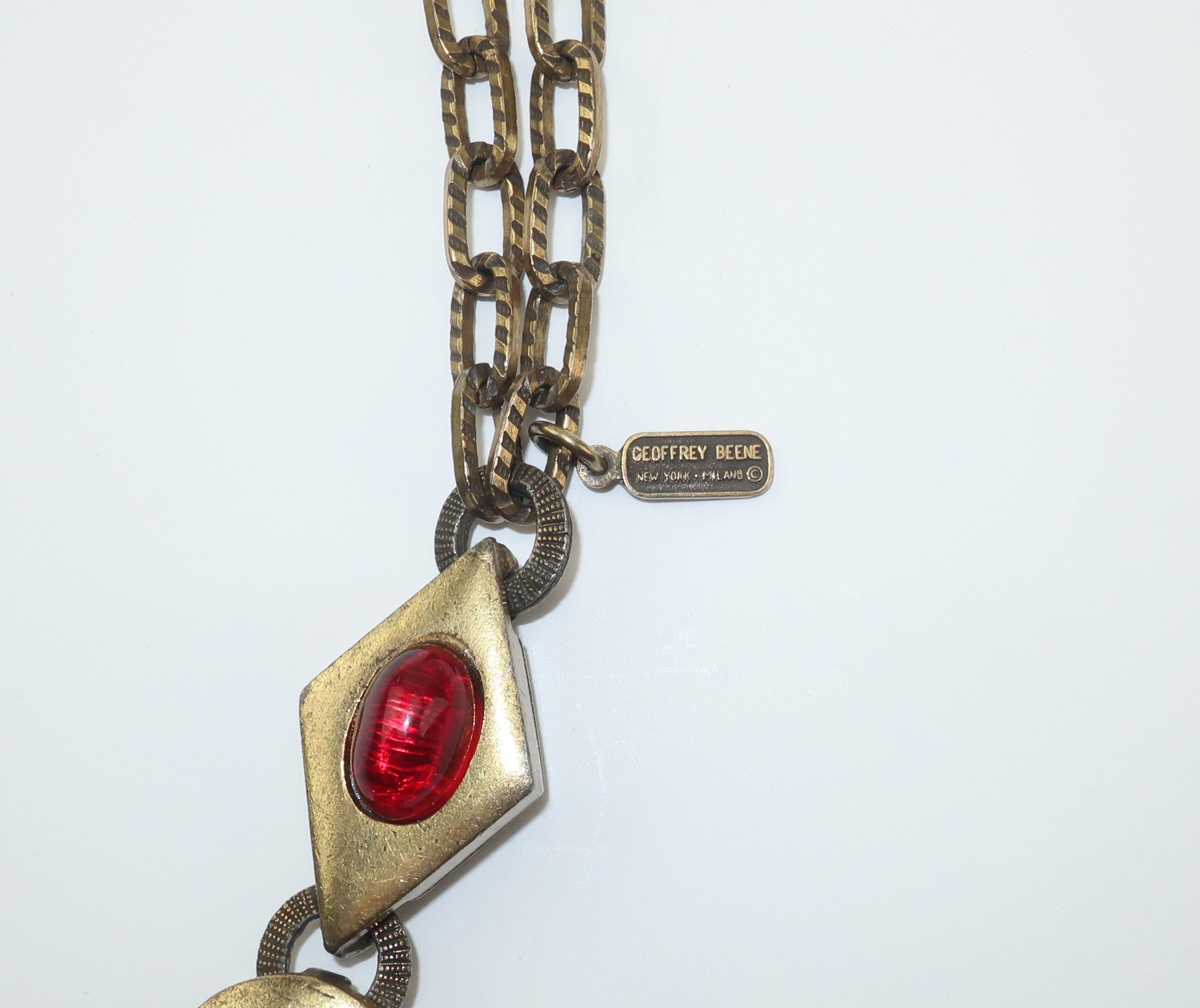 Geoffrey Beene Modernist Drop Pendant Necklace 3