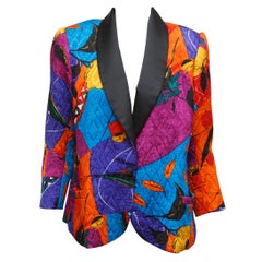 Geoffrey Beene Multicolor 1980s Quilted Jacket