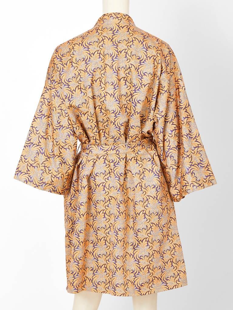 Beige Geoffrey Beene Patterned Belted Kimono 