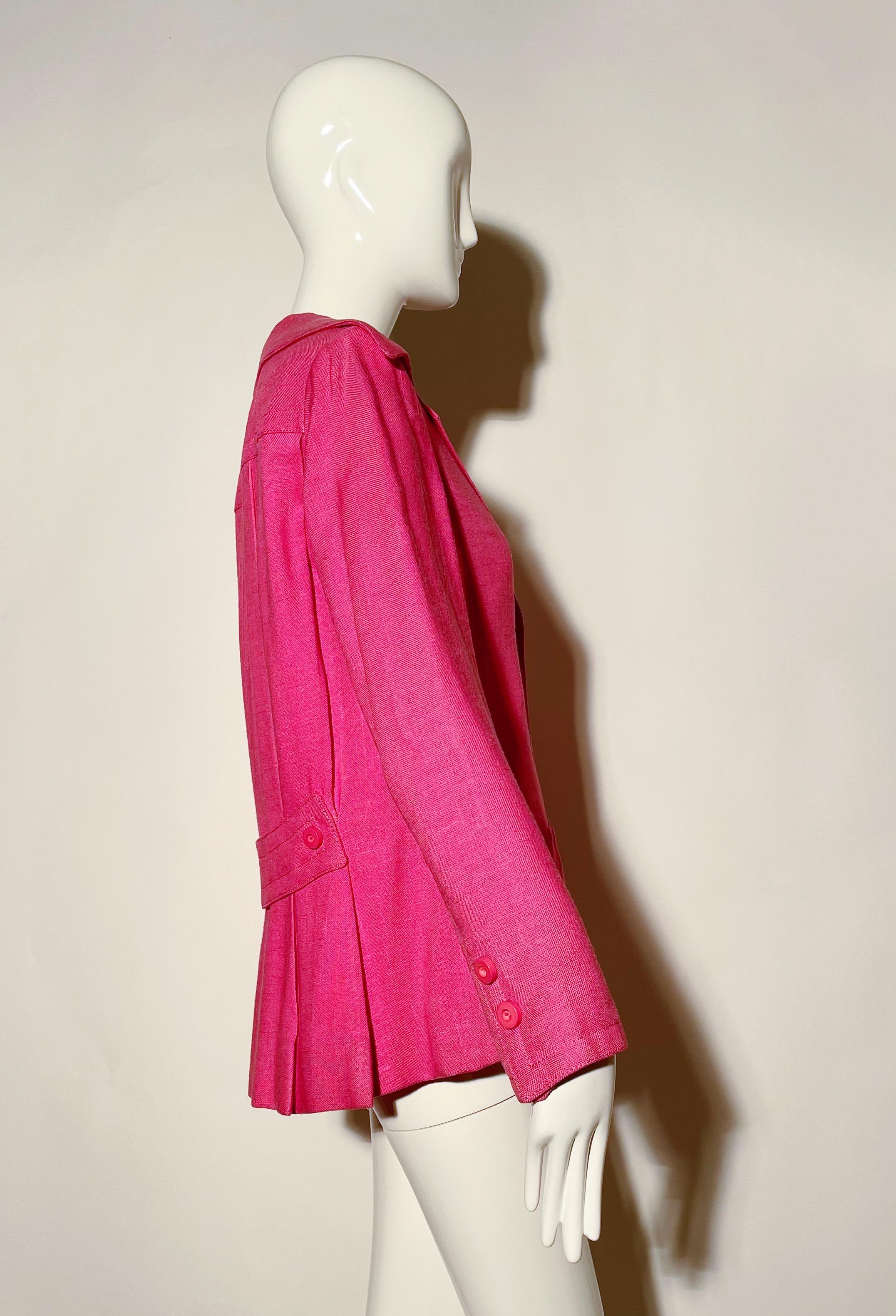 Women's Geoffrey Beene Pink Linen Blazer  For Sale