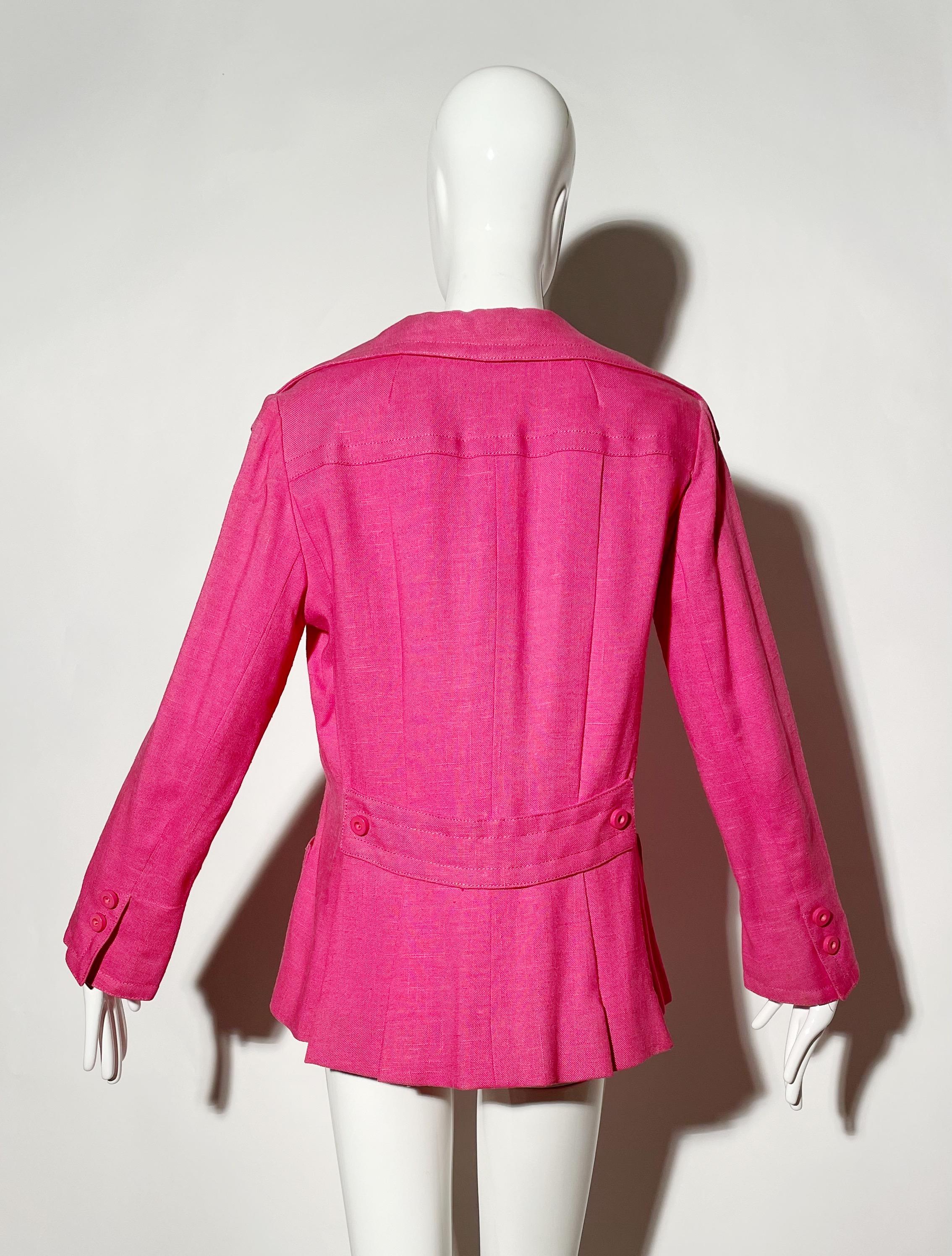 Geoffrey Beene Pink Linen Blazer  For Sale 1