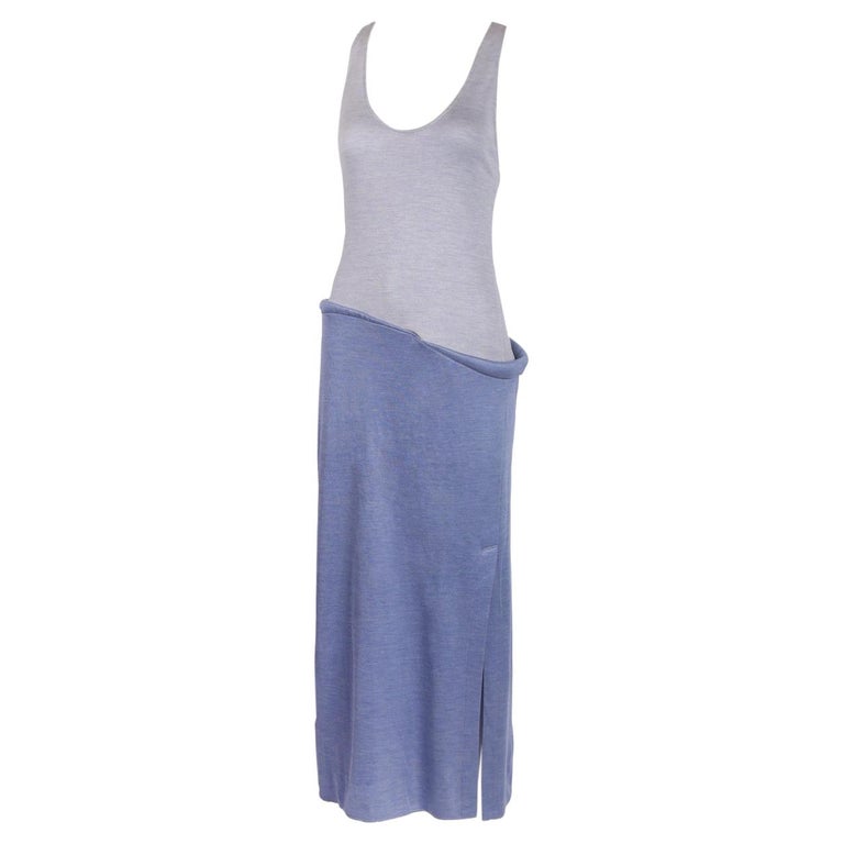 Geoffrey Beene Purple Two-Tone Silk Jersey Racer Back Dress, 1999