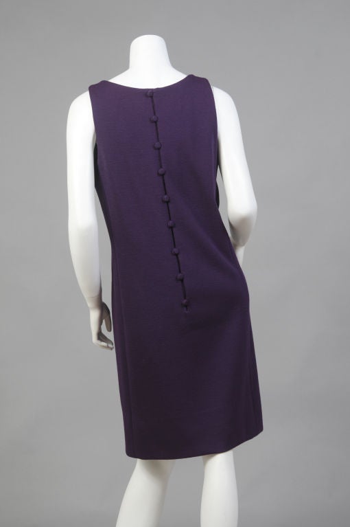 Black Geoffrey Beene Purple Wool Dress