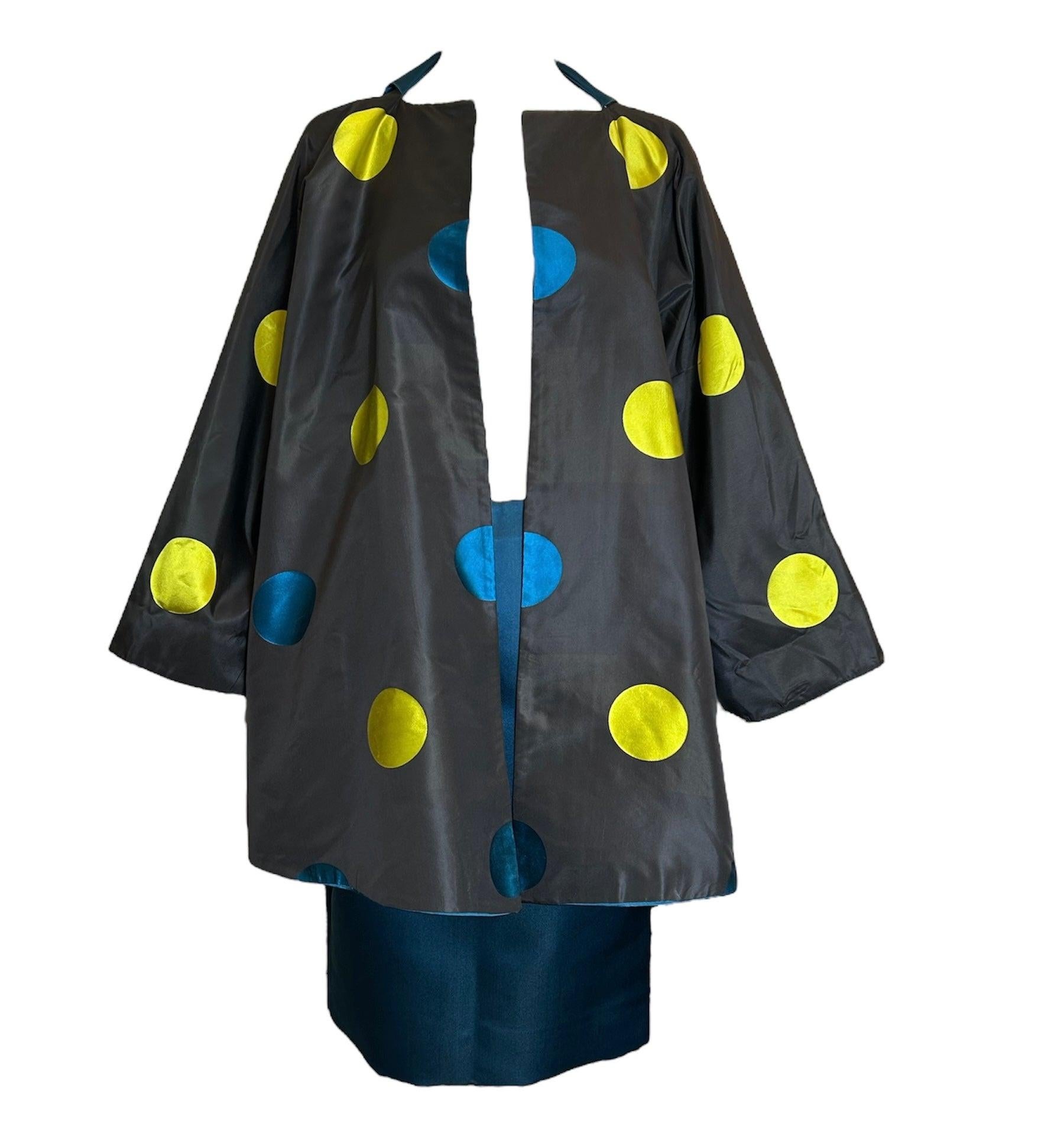 Geoffrey Beene Reversible Evening Coat + Skirt Ensemble, 1980s For Sale
