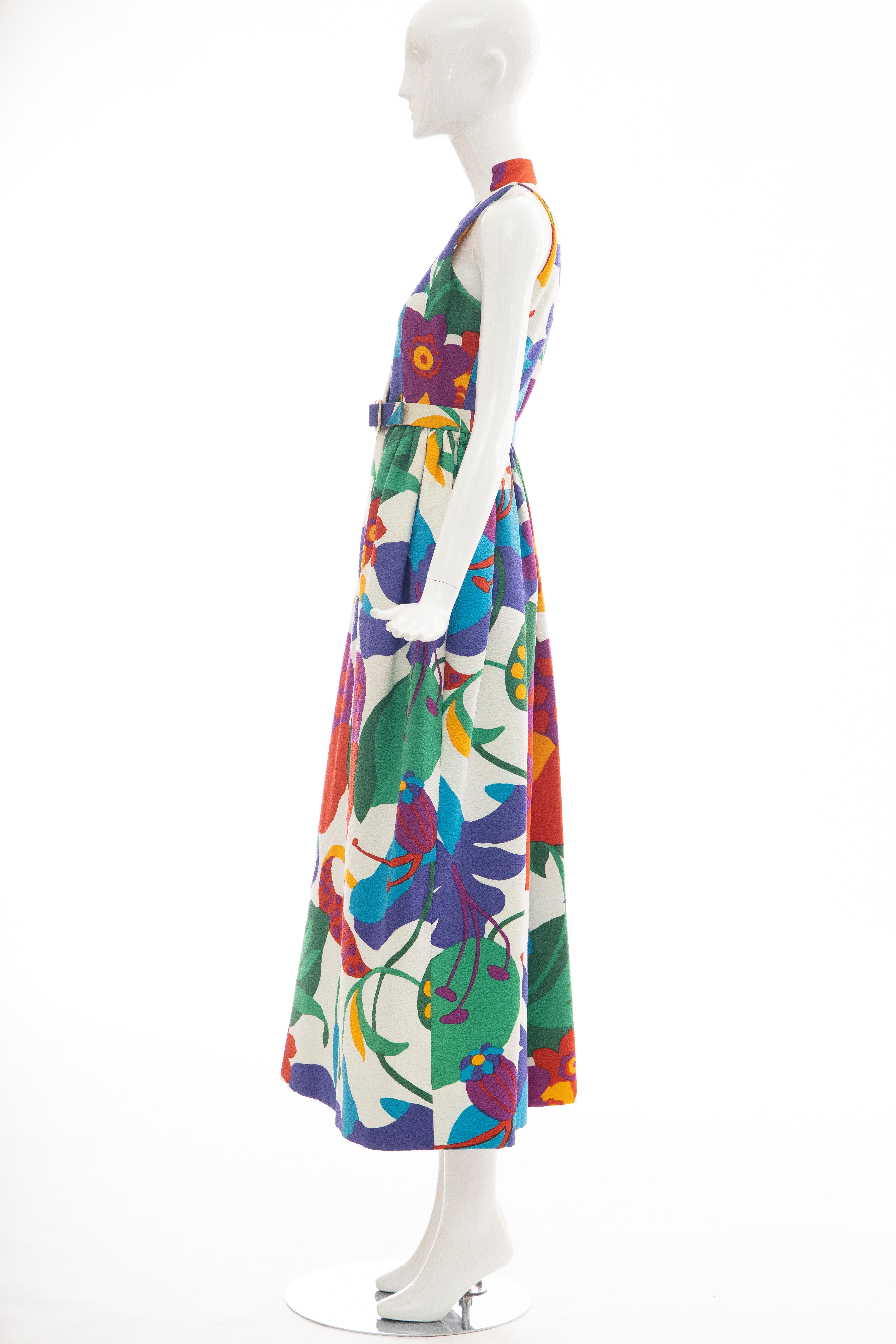 Geoffrey Beene Runway Floral Cotton Matelassé Sleeveless Dress, Spring 1972 3