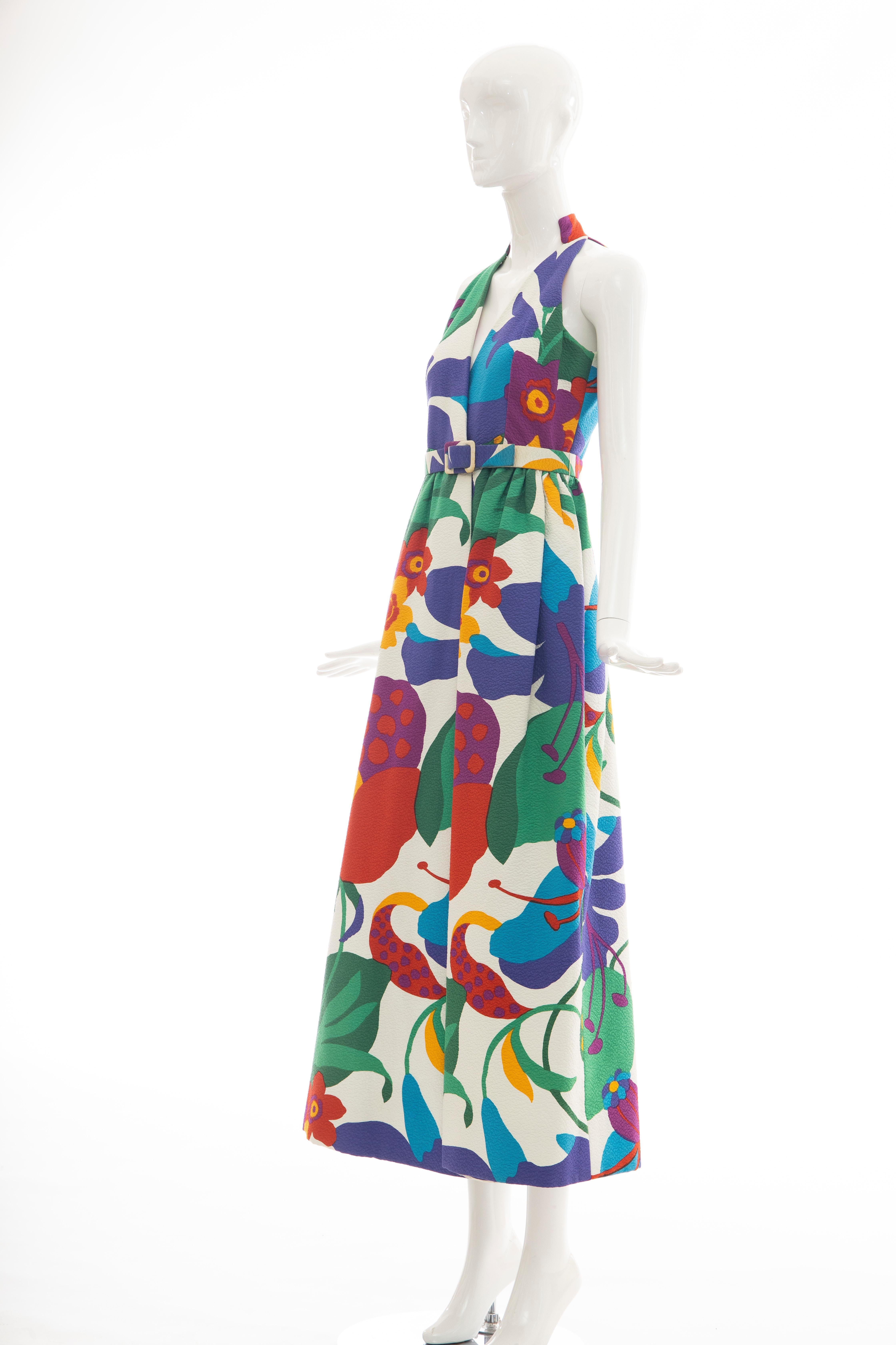 Geoffrey Beene Runway Floral Cotton Matelassé Sleeveless Dress, Spring 1972 5