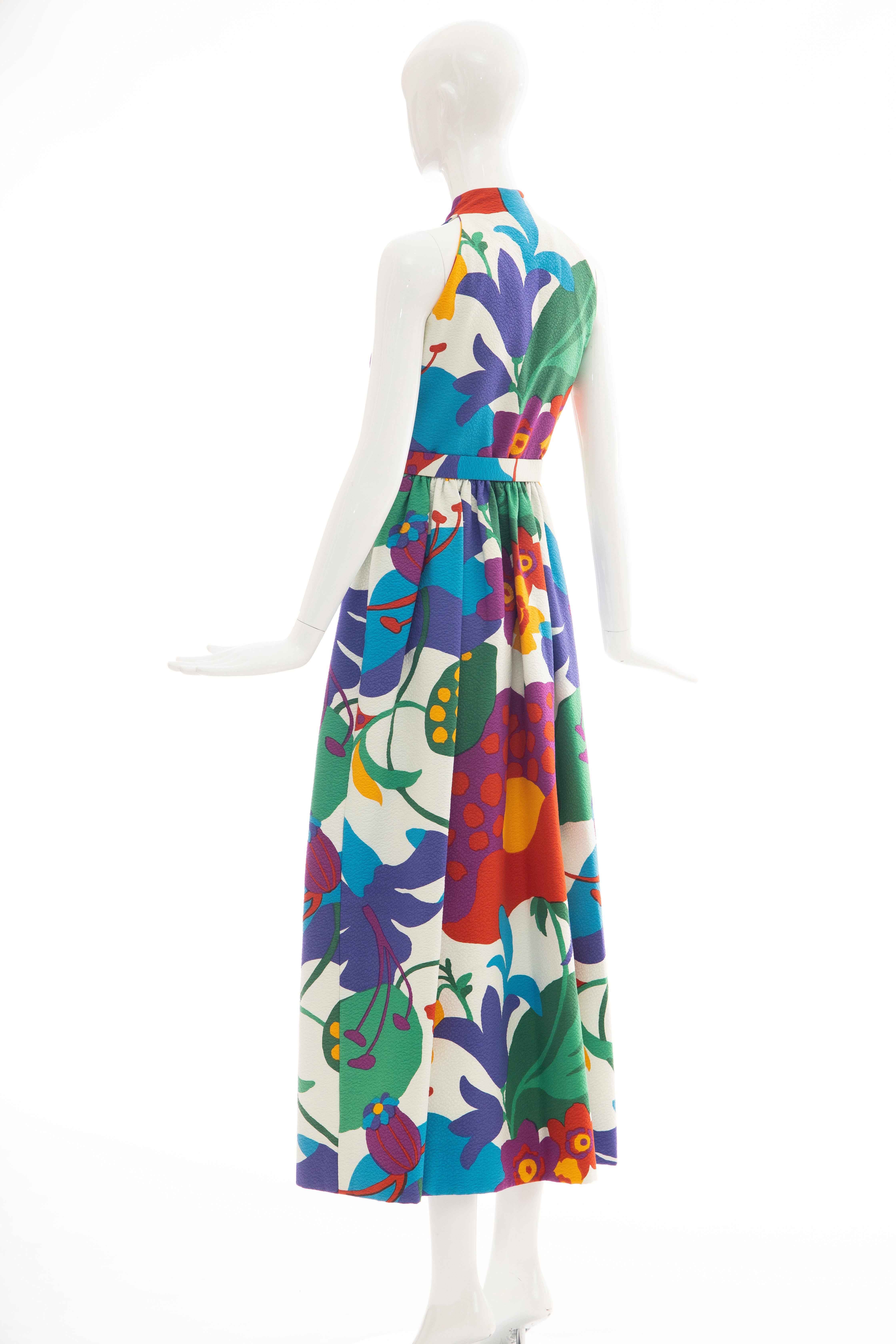 Geoffrey Beene Runway Floral Cotton Matelassé Sleeveless Dress, Spring 1972 1