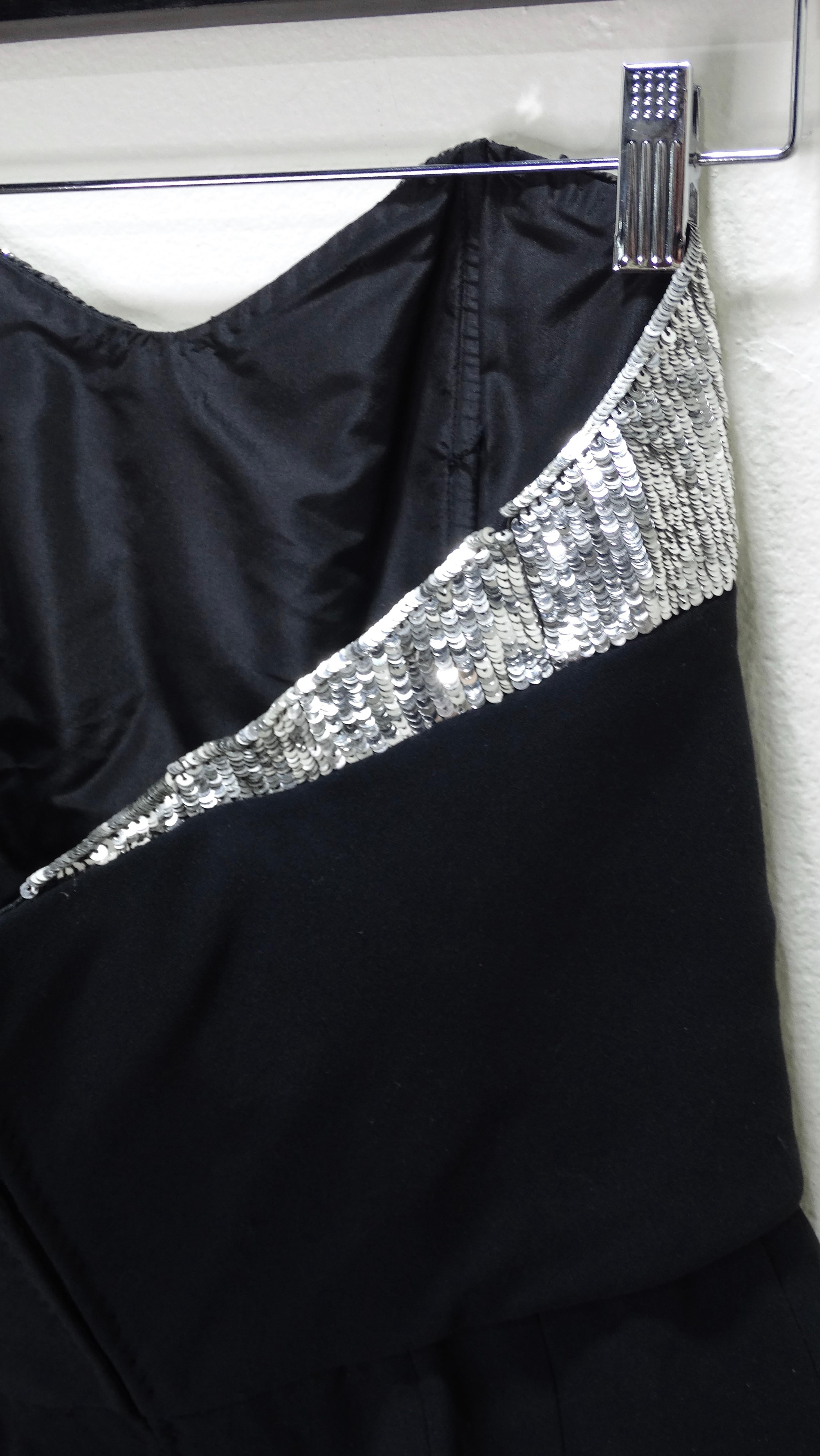 Women's or Men's Geoffrey Beene Sequin Strapless Mini Dress For Sale