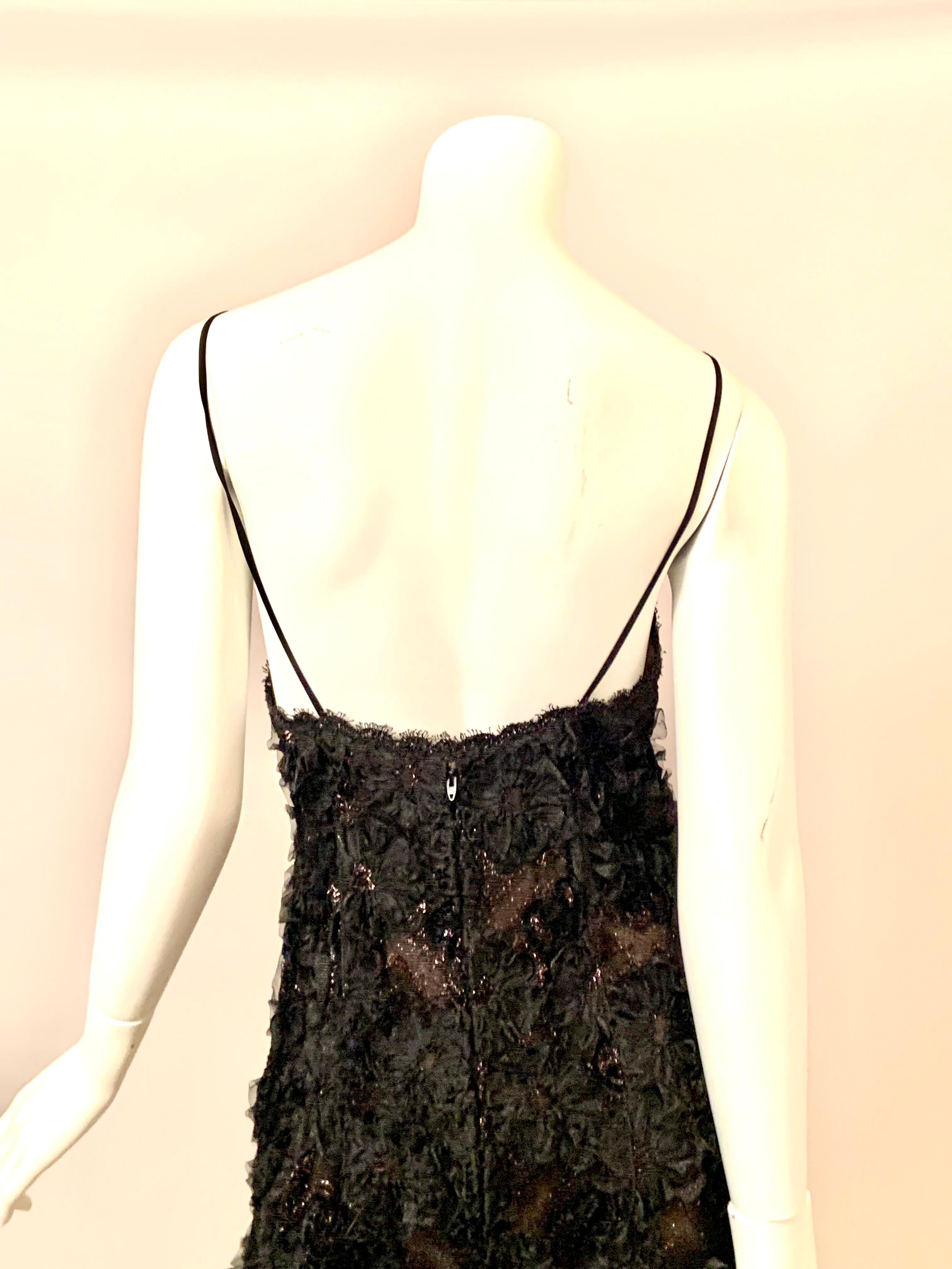 Geoffrey Beene Schwarzes Kleid aus Spitze und Schleife, durchscheinend im Angebot 6
