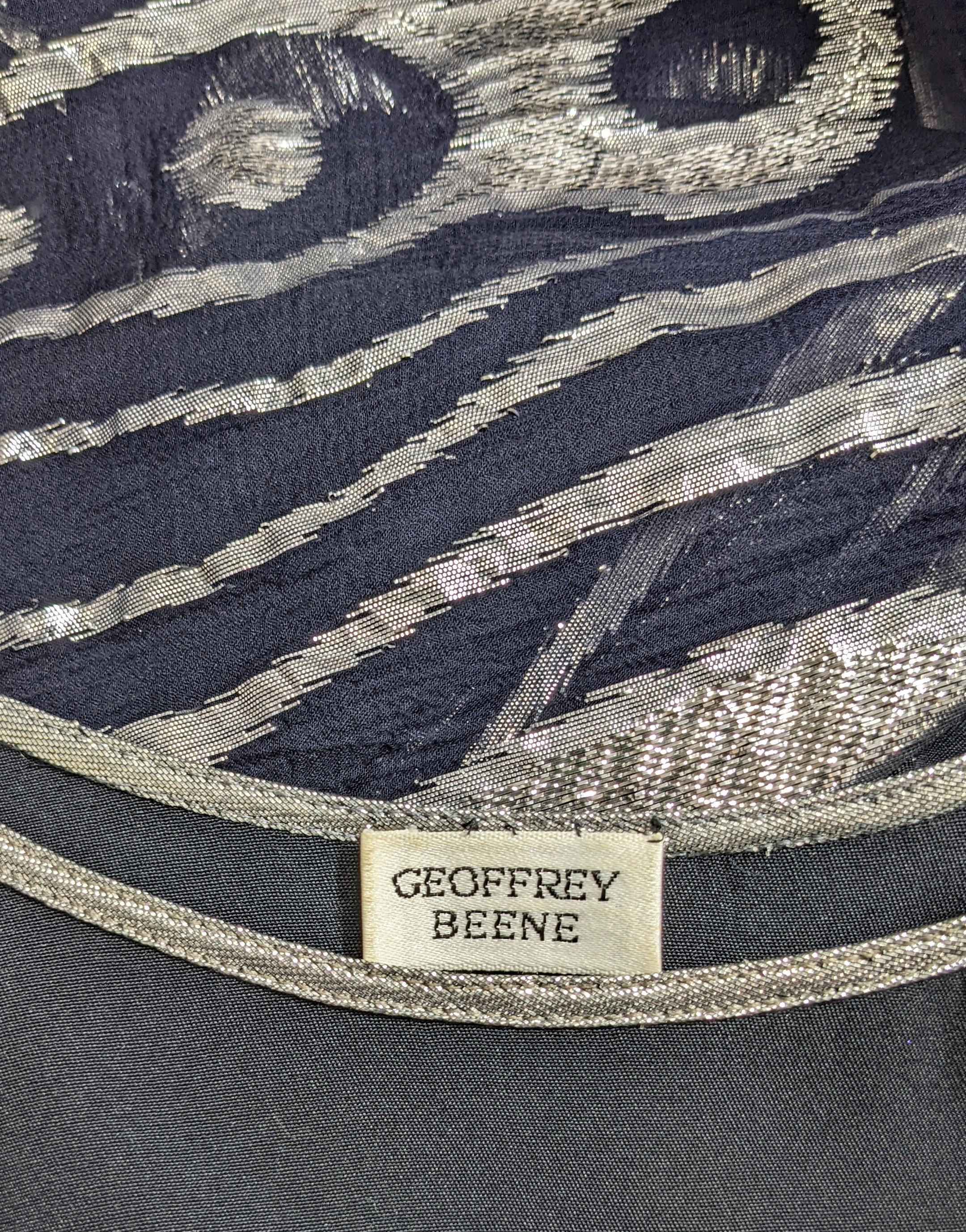 Geoffrey Beene Shift with Sheer Lame Underlay For Sale 4