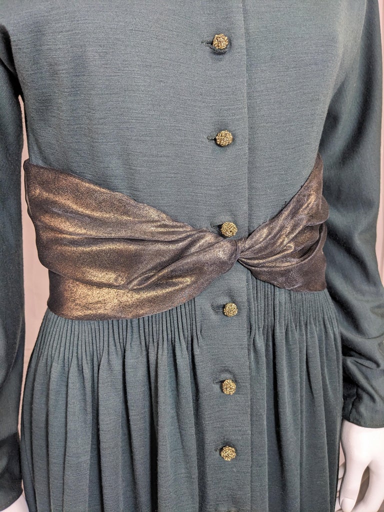 Geoffrey Beene Silk Cashmere Jersey And Lame Dress