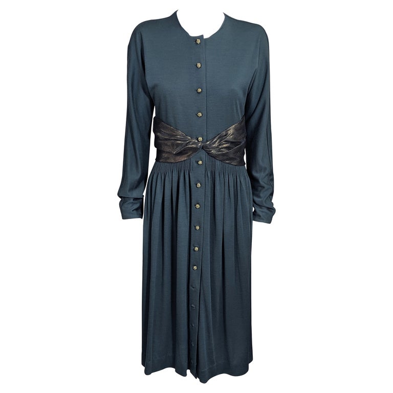 Geoffrey Beene Silk Cashmere Jersey And Lame Dress