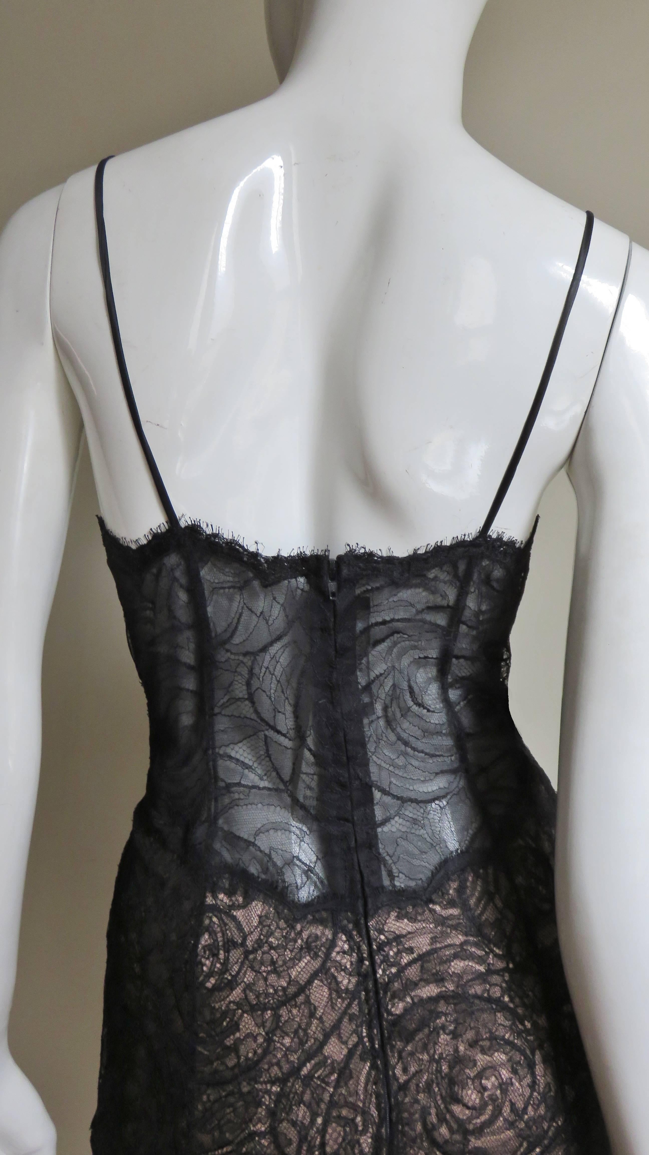  Geoffrey Beene Silk Lace Slip Dress 1980s For Sale 2