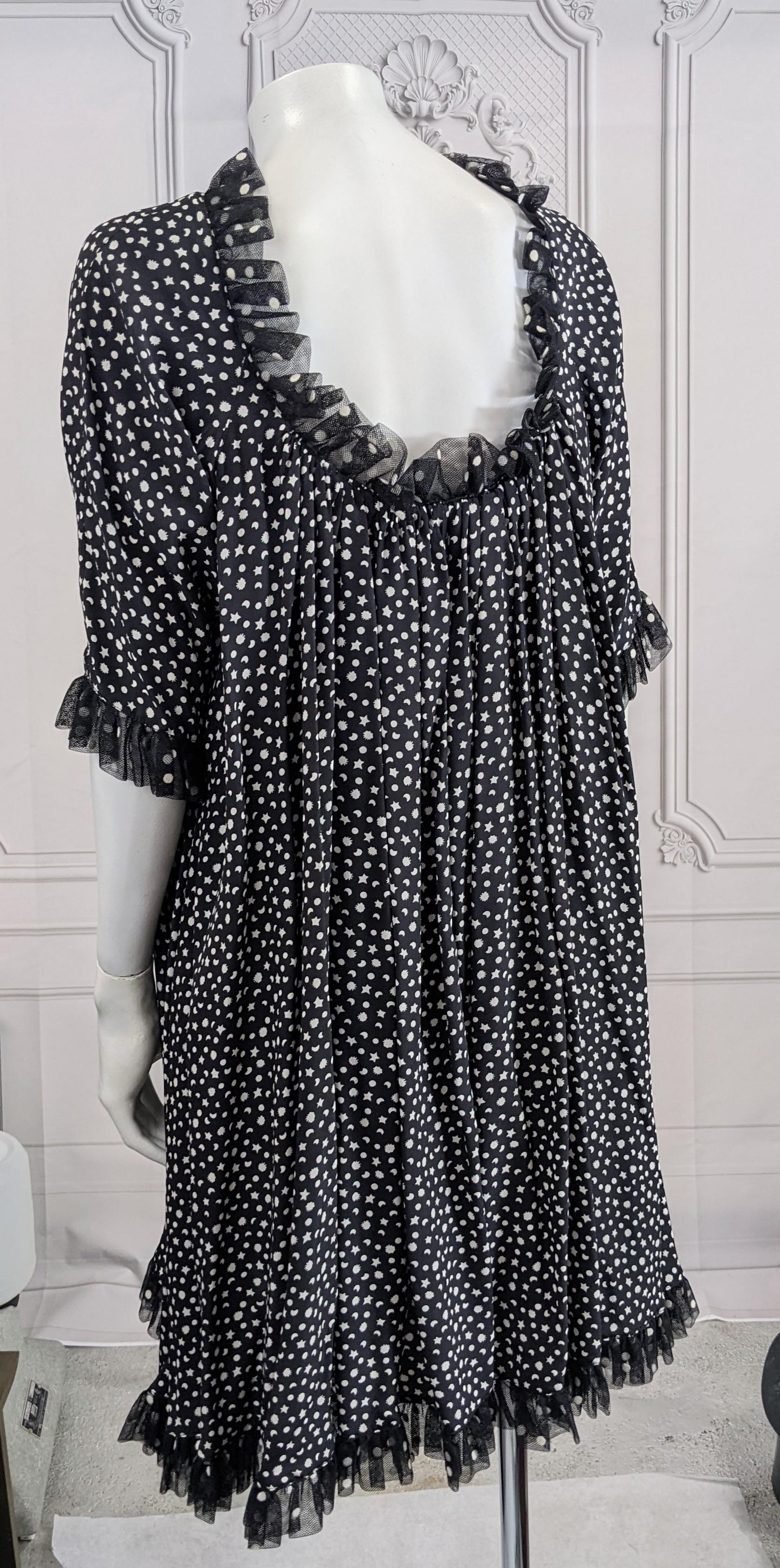 Black Geoffrey Beene Sillk Crepe Baby Doll Dress For Sale