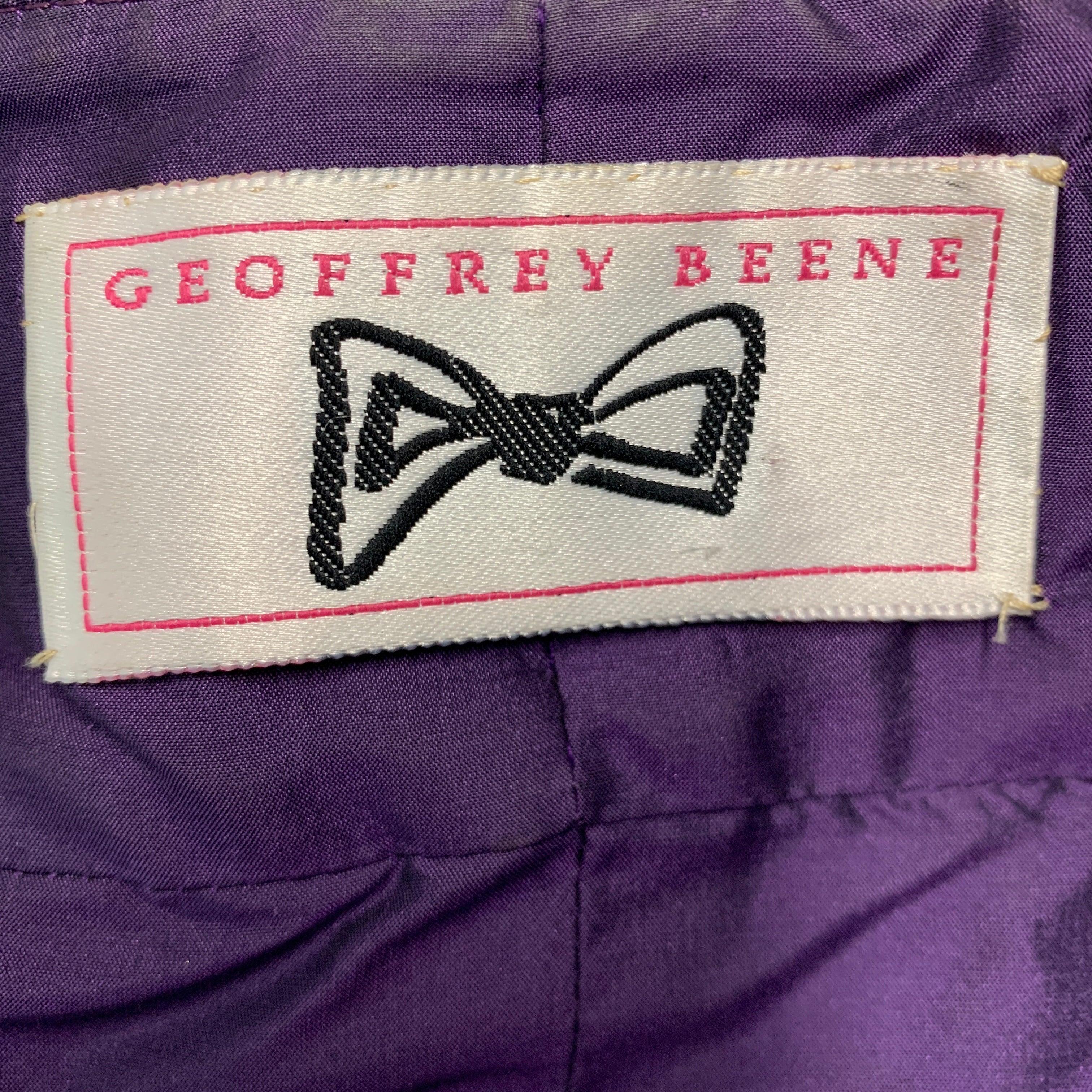 Women's GEOFFREY BEENE Size M Purple Sequined Evening Blazer For Sale