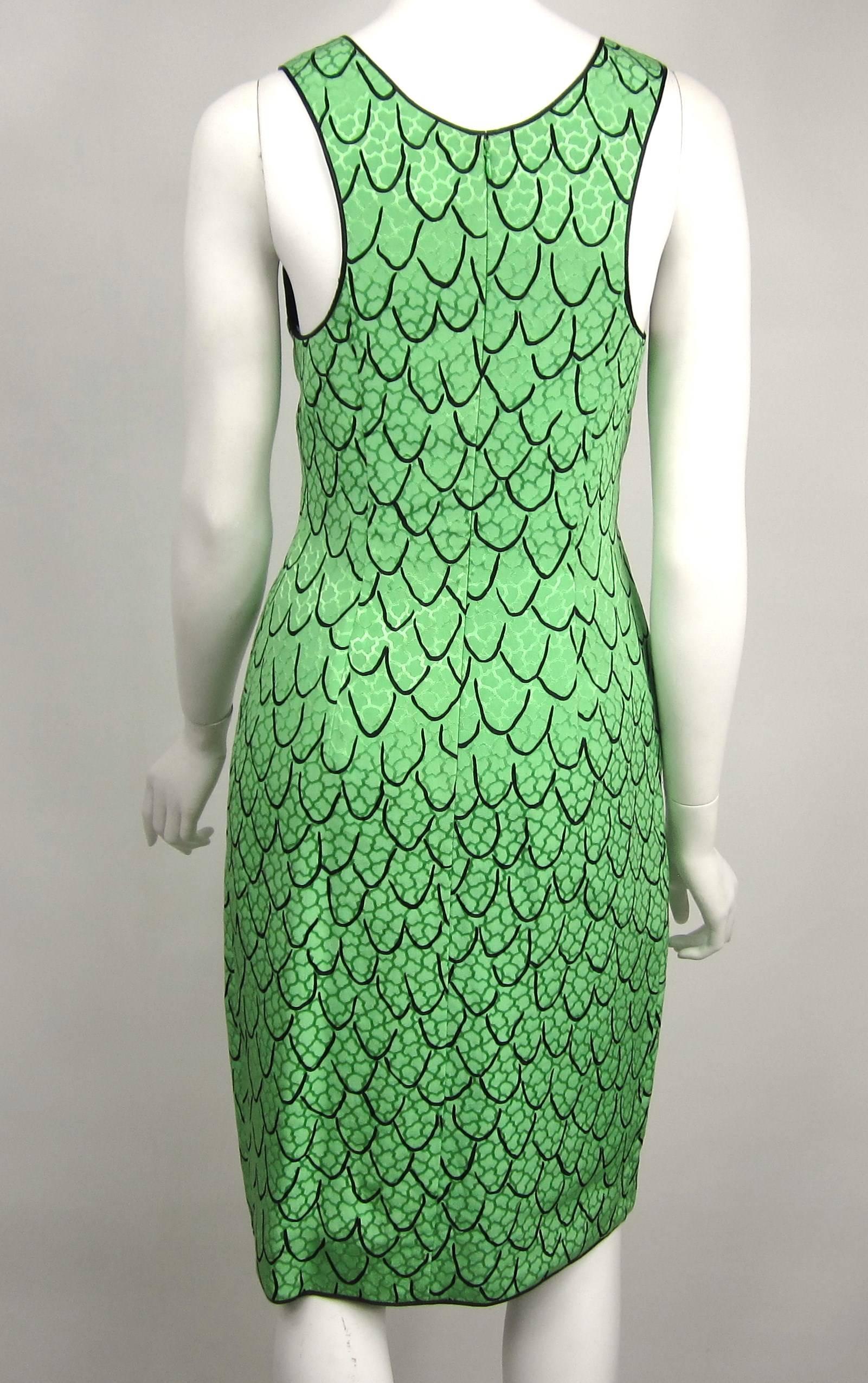 Geoffrey Beene Trompe L'oeil Green Dress New with tags  For Sale 2