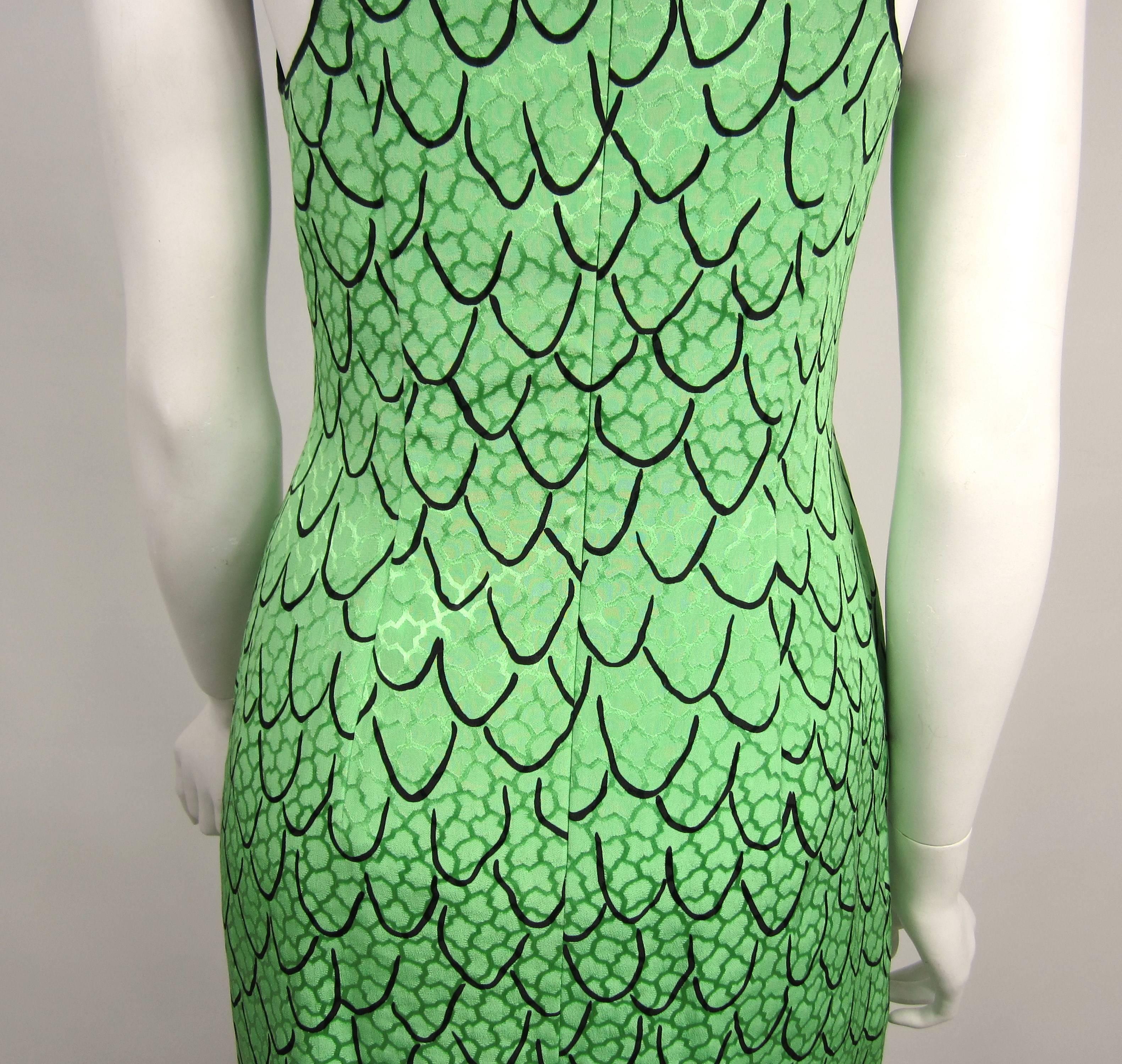 Geoffrey Beene Trompe L'oeil Green Dress New with tags  For Sale 3