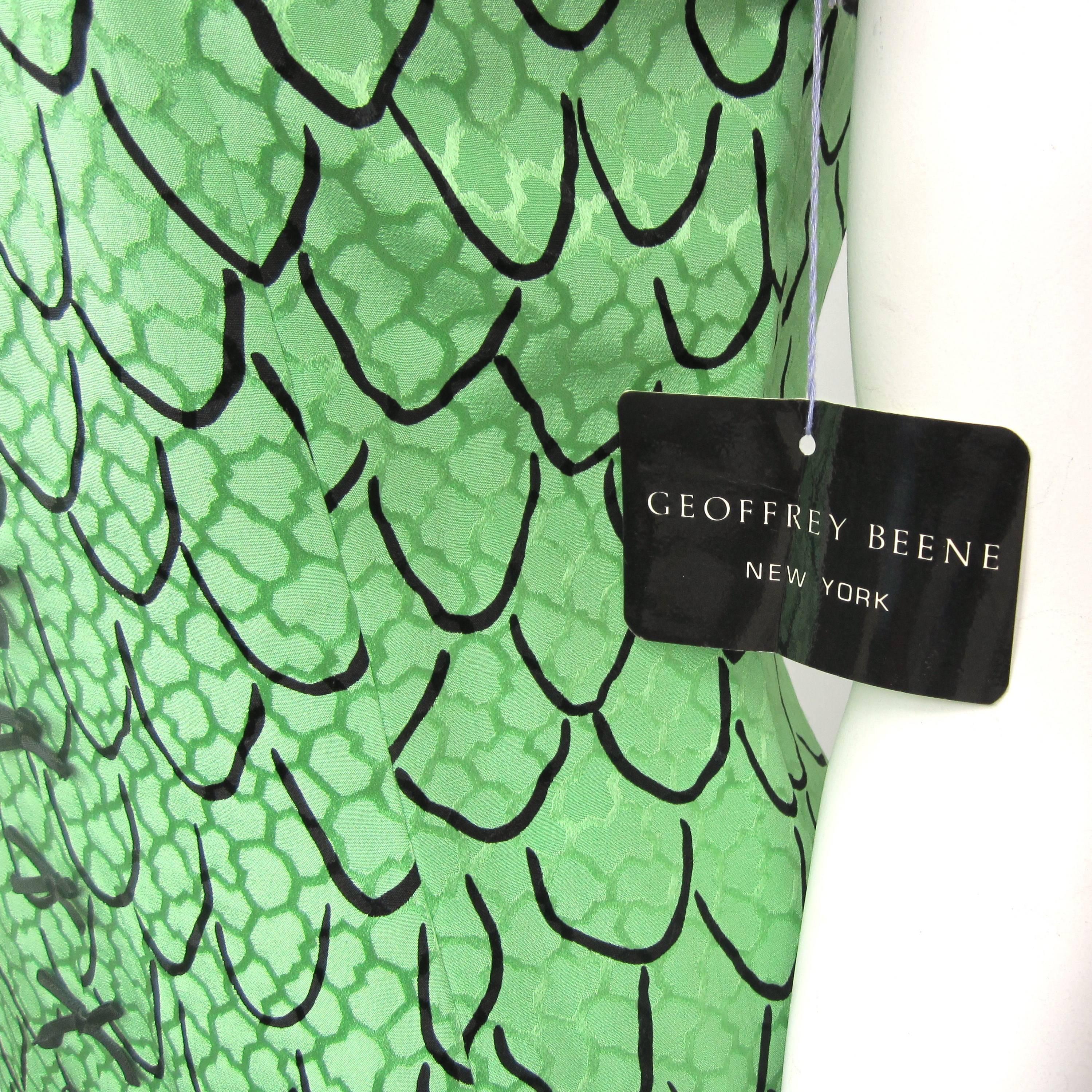 Geoffrey Beene Trompe L'oeil Green Dress New with tags For Sale 4