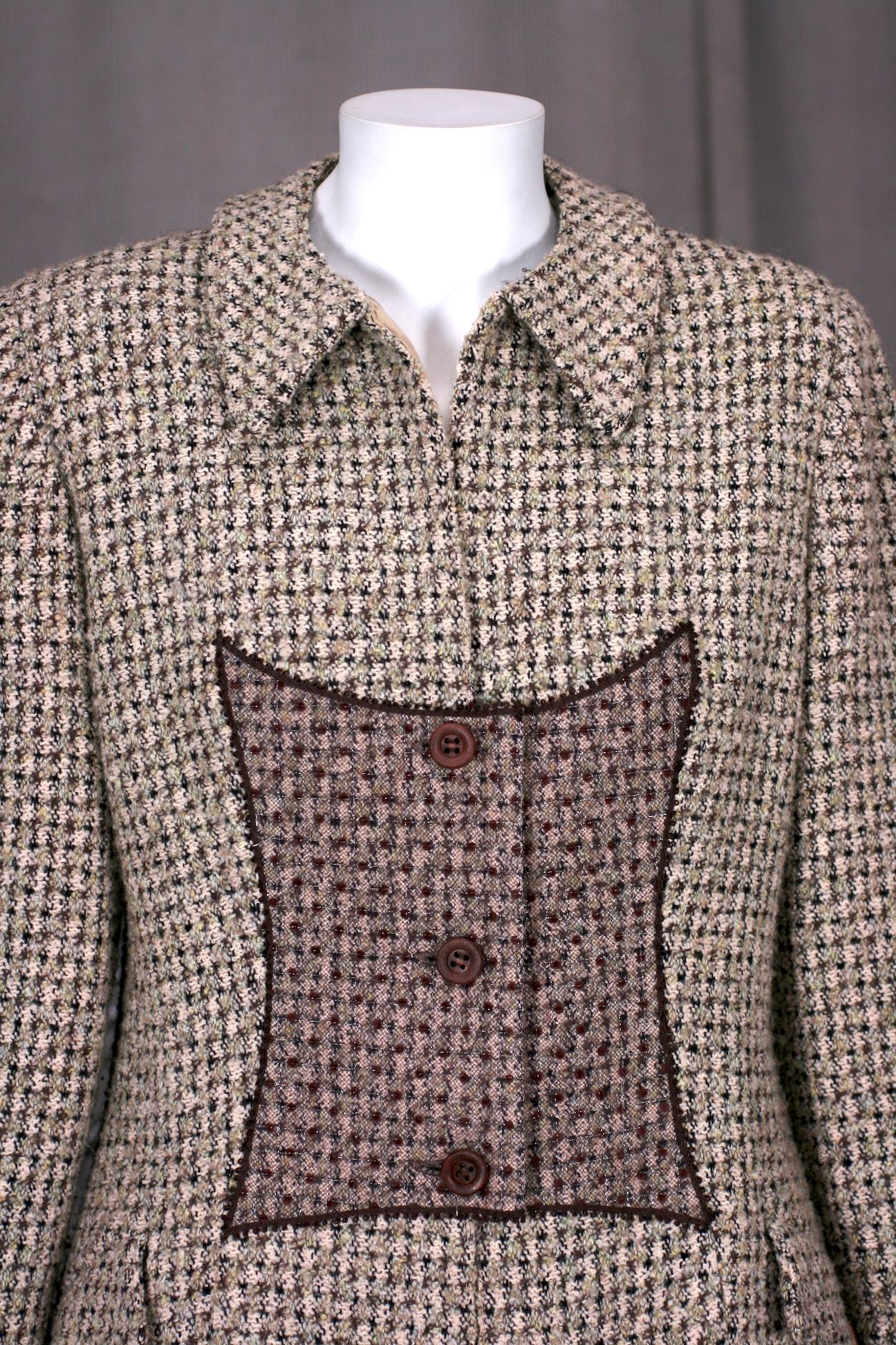 Geoffrey Beene Tweed and Tulle Suit In Good Condition For Sale In New York, NY
