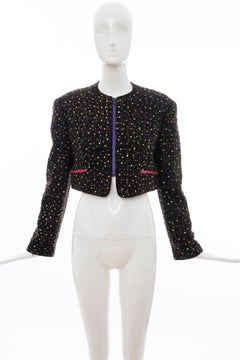 Geoffrey Beene Tweed Polychrome Sequined Bolero Jacket, Spring 1989