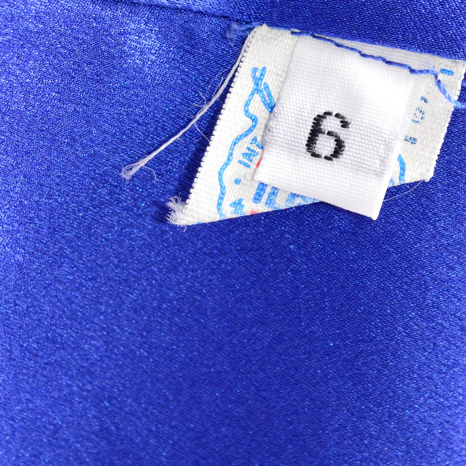 Geoffrey Beene Vintage Blue and White Silk Polka Dot Tent Dress Size 6 6