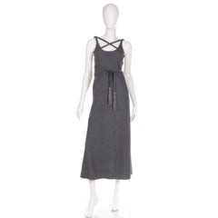 Geoffrey Beene Vintage Gray Wool Dress With Tassel Belt