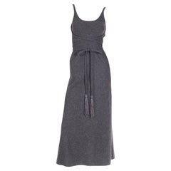 Geoffrey Beene Vintage Gray Wool Dress With Tassel Belt