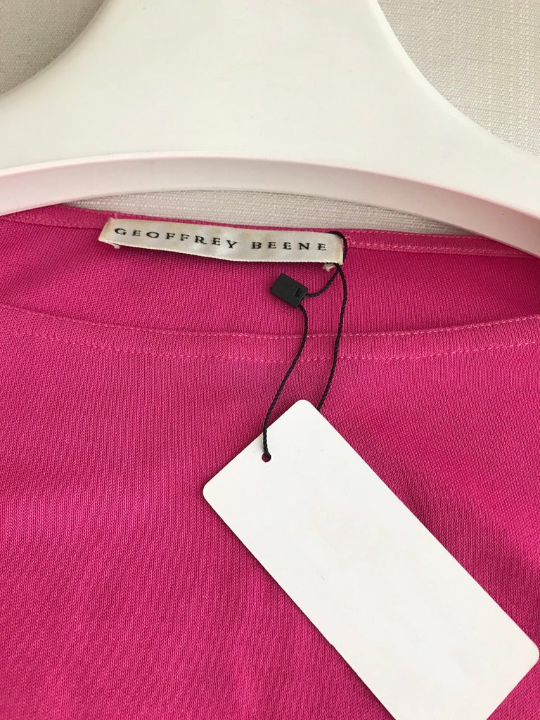 Geoffrey Beene Vintage Hot Pink Matte Jersey Blouse Skirt Set For Sale ...