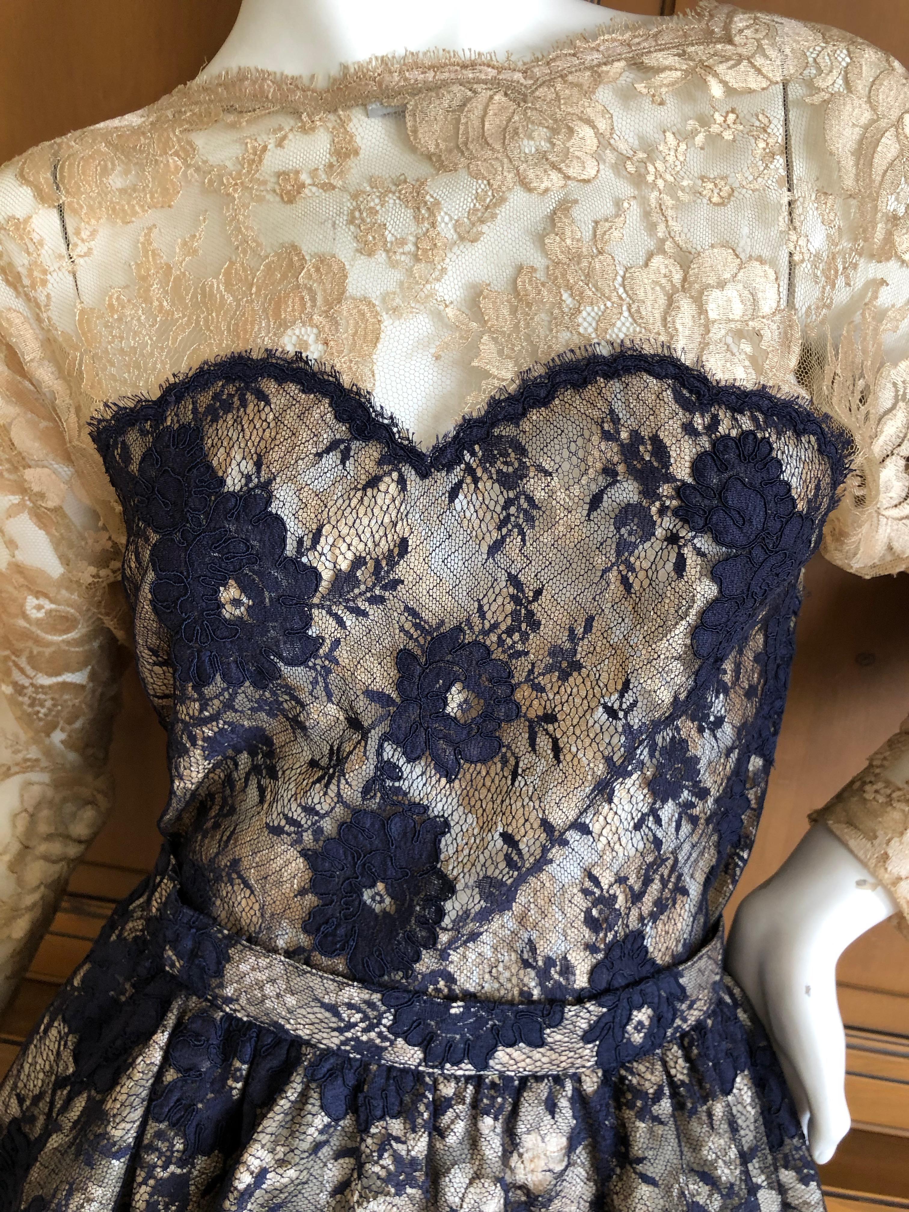Geoffrey Beene Vintage Lace Two Piece Dress Set For Sale 1