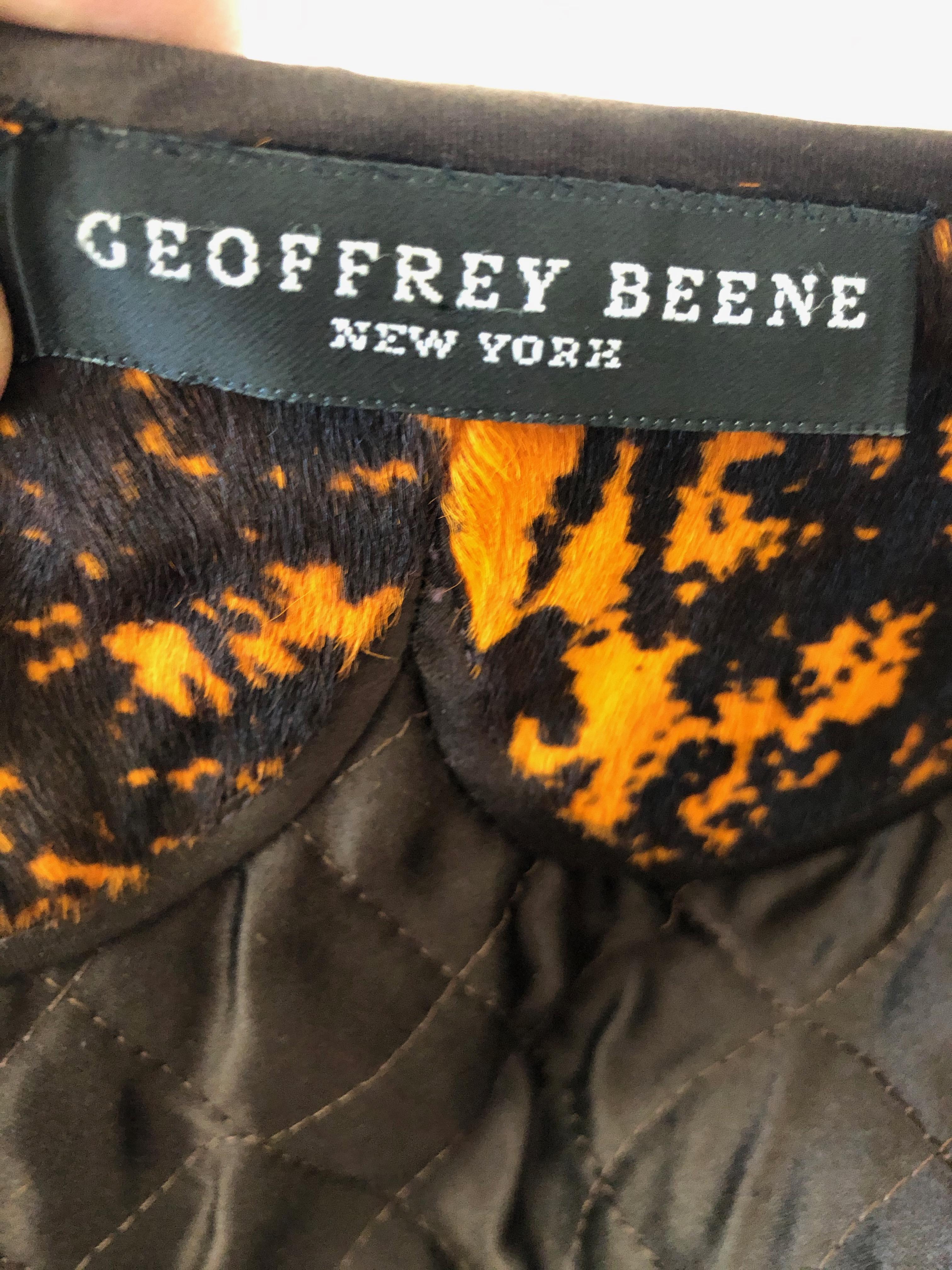 Geoffrey Beene Vintage Orange Splatter Print Ponyhair Jacket For Sale 3