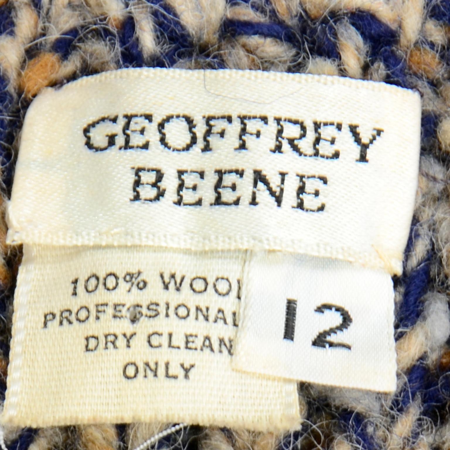 Geoffrey Beene Vintage Wool Knit Sleeveless Sweater Vest With Belt 1