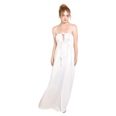 Geoffrey Beene Weißes trägerloses Kleid im griechischen Stil