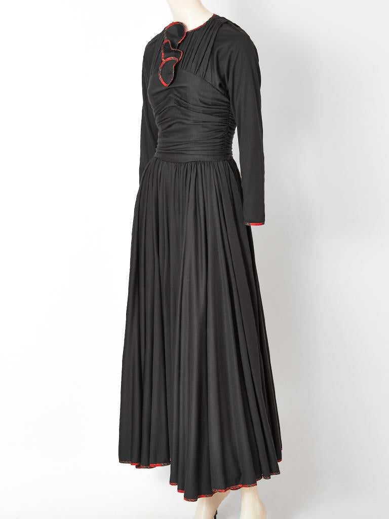 geoffrey beene jersey dress Wool Maxi with Plaid Trim two piece set