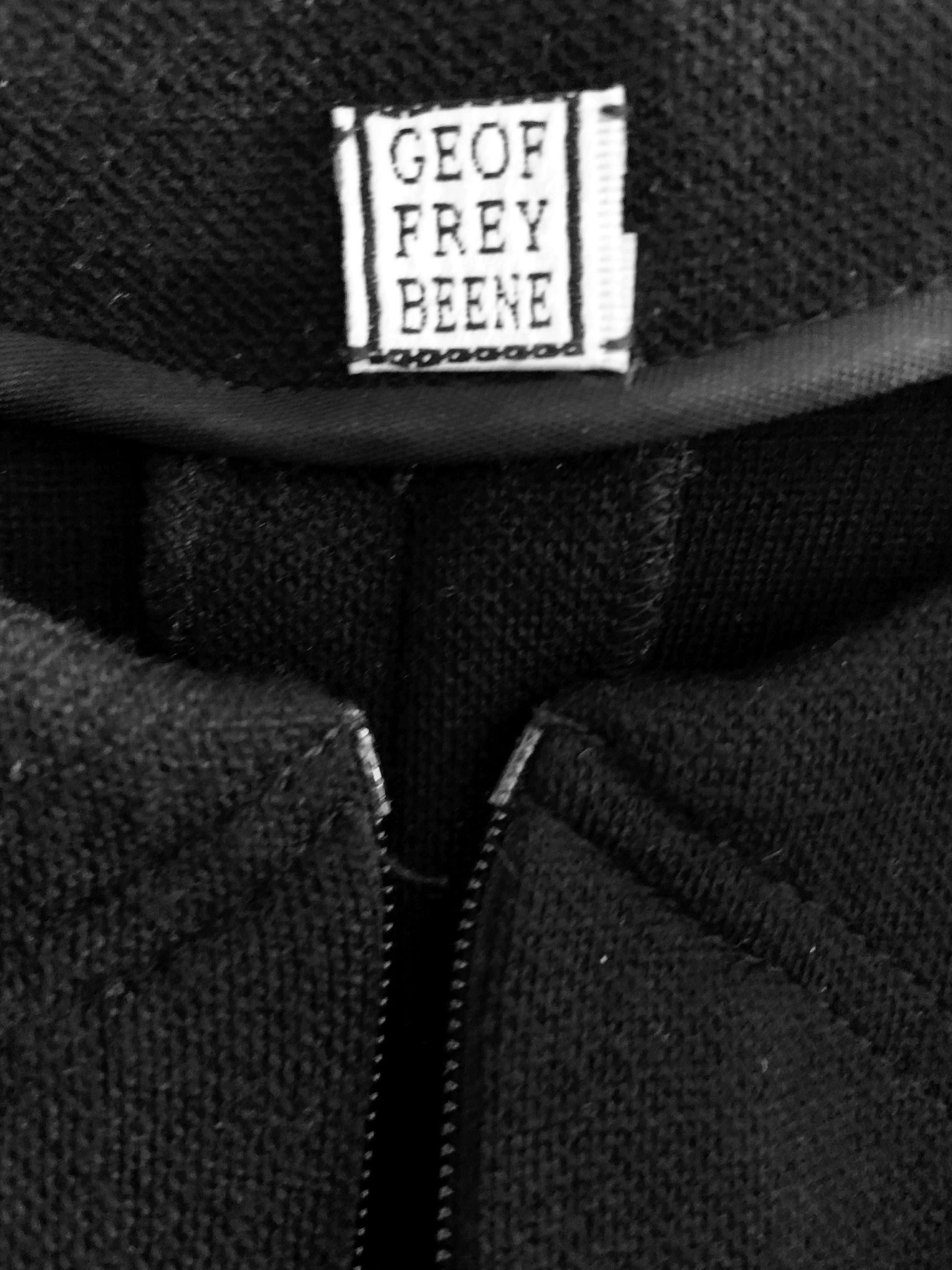 Geoffrey Beene Zip Front Black Wool Jersey Jumpsuit 4