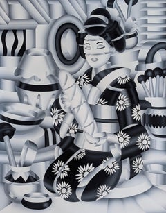 Geoffrey Bouillot - La Geisha à la Baguette, Painting 2025